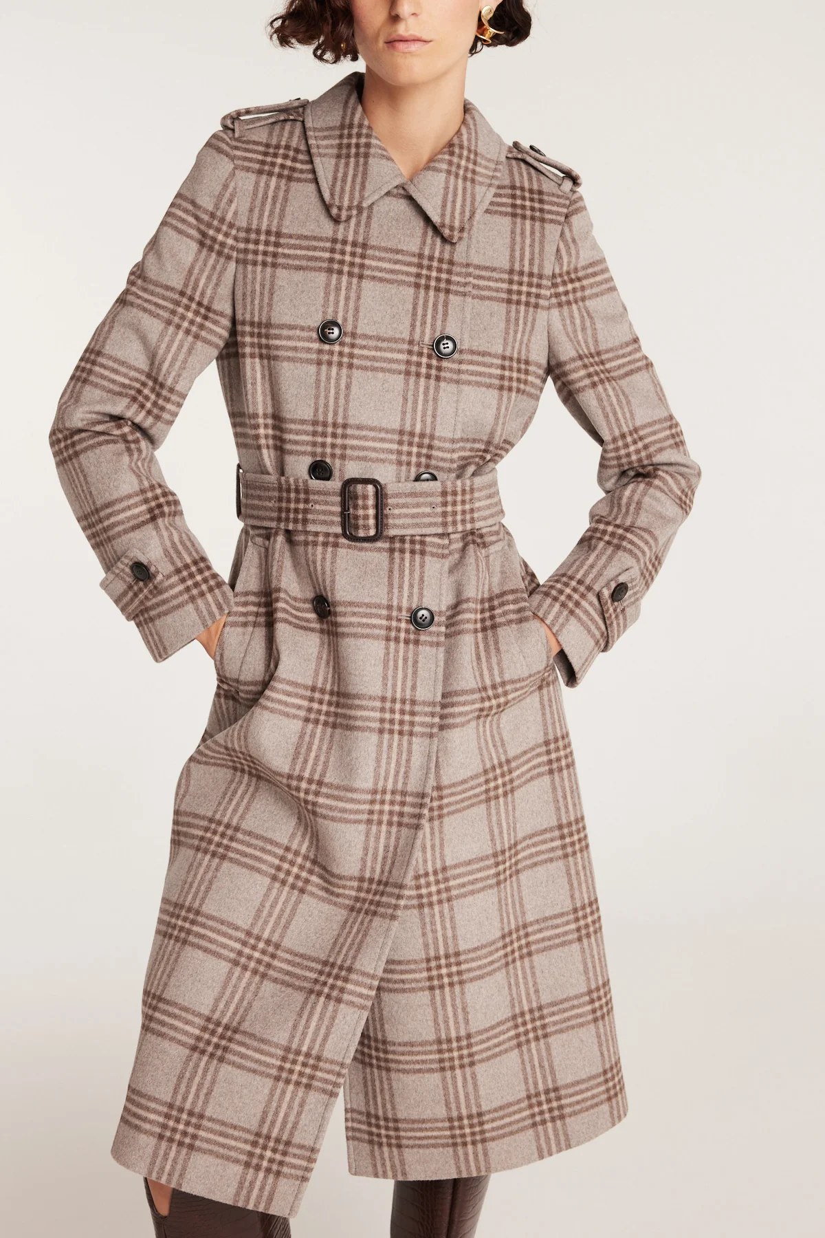 Max Wool Trench - Check - Image 7