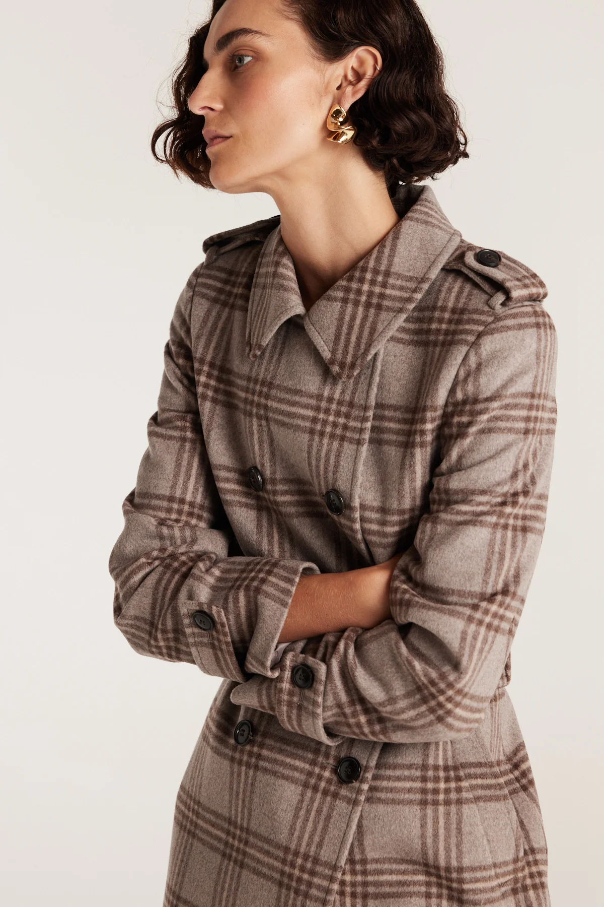 Max Wool Trench - Check - Image 8