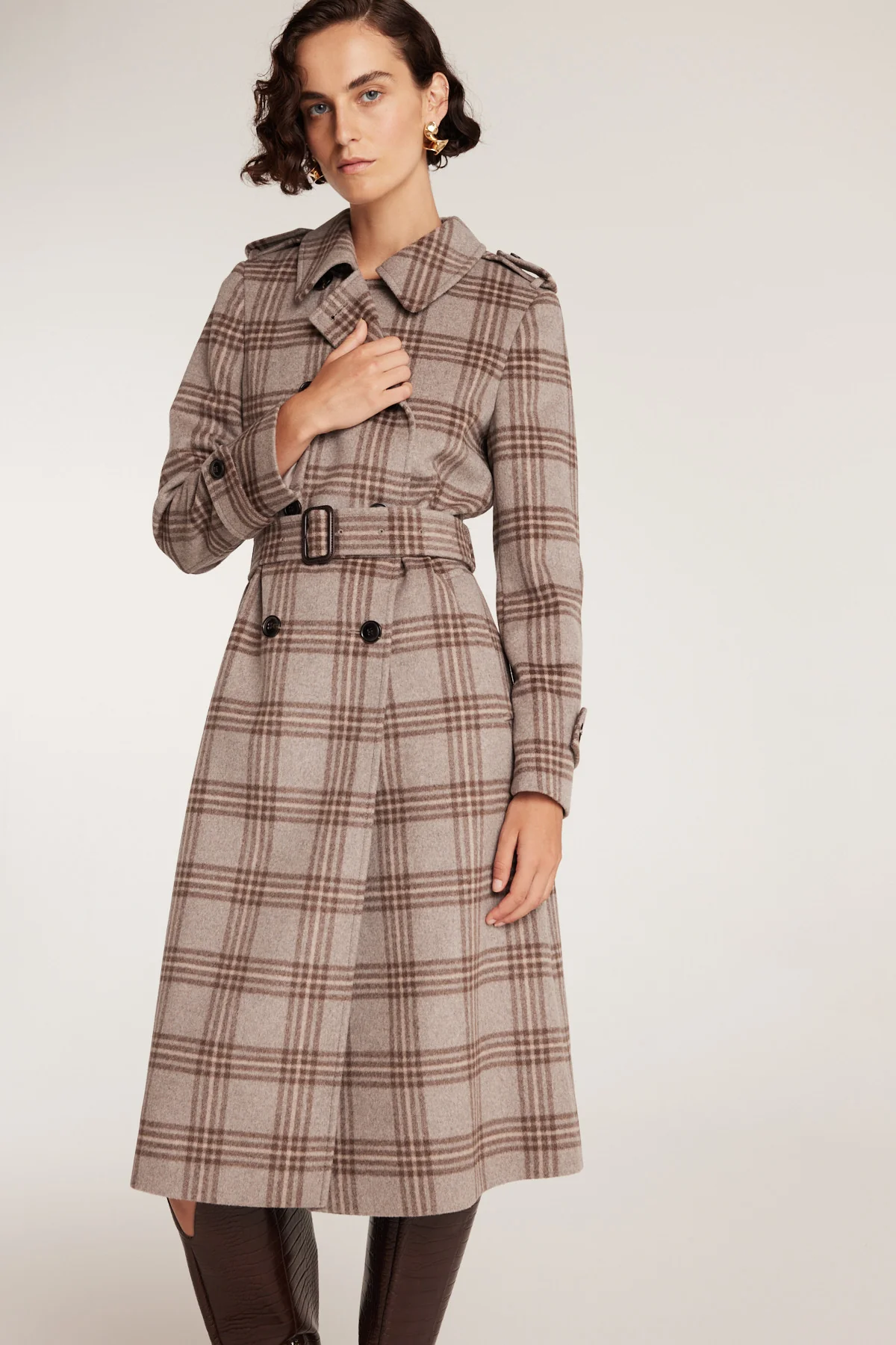 Max Wool Trench - Check - Image 9