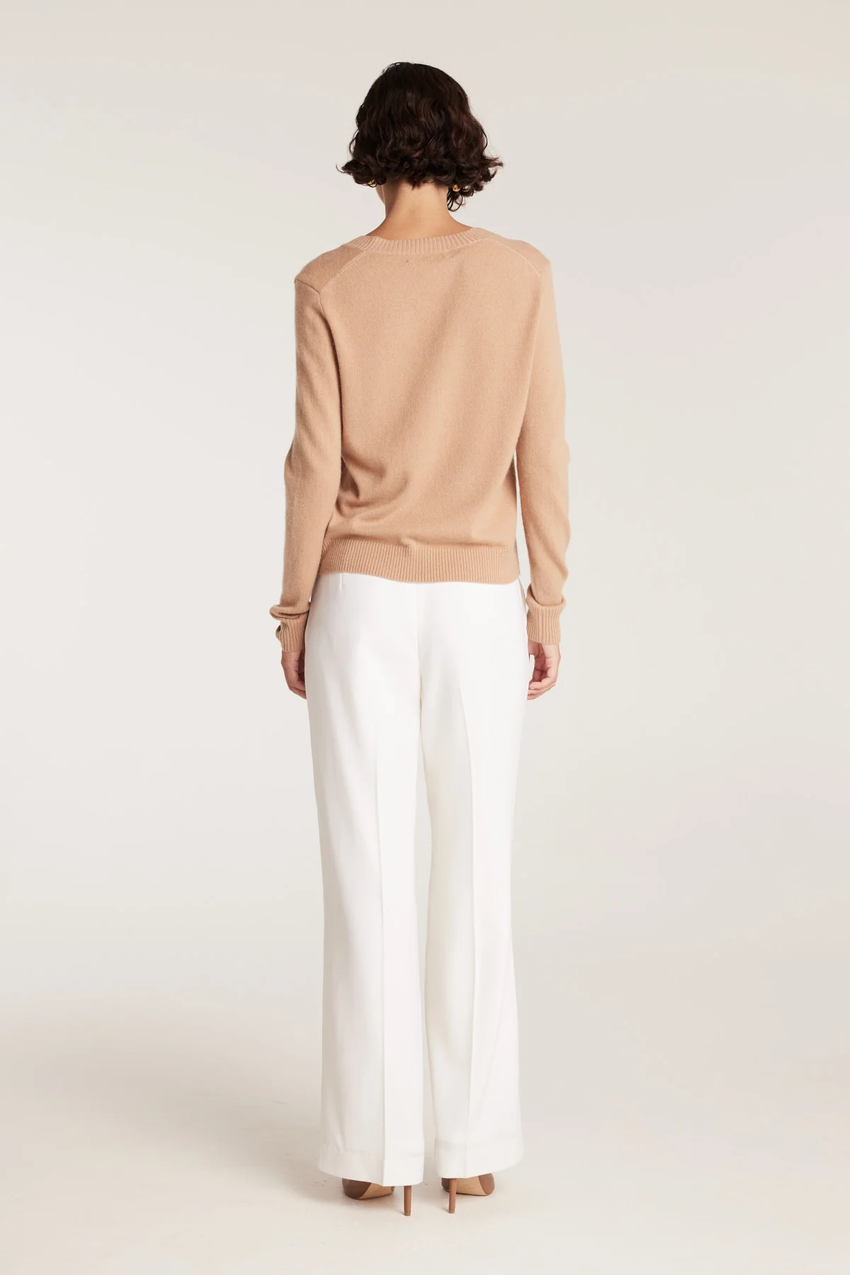Cashwool V Neck Jumper - Chestnut - Image 5