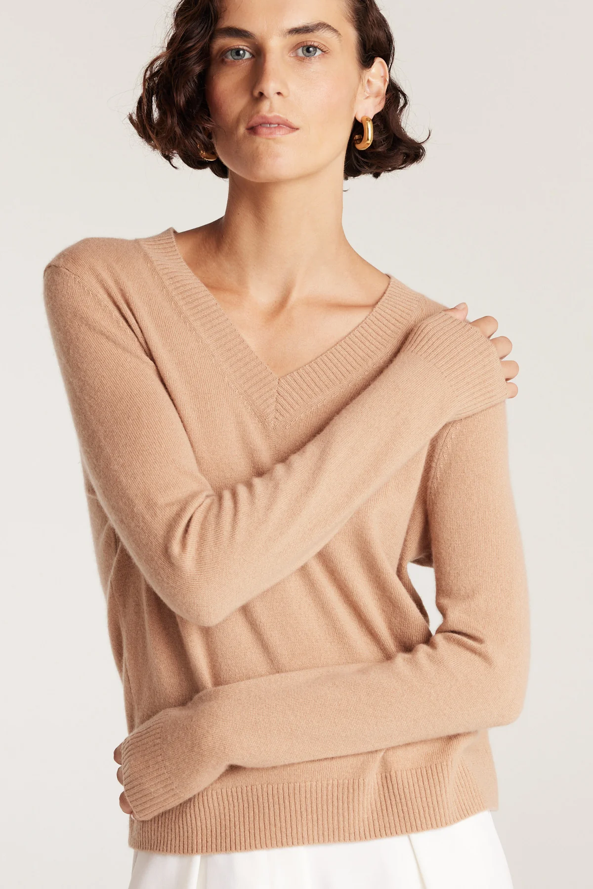 Cashwool V Neck Jumper - Chestnut - Image 6