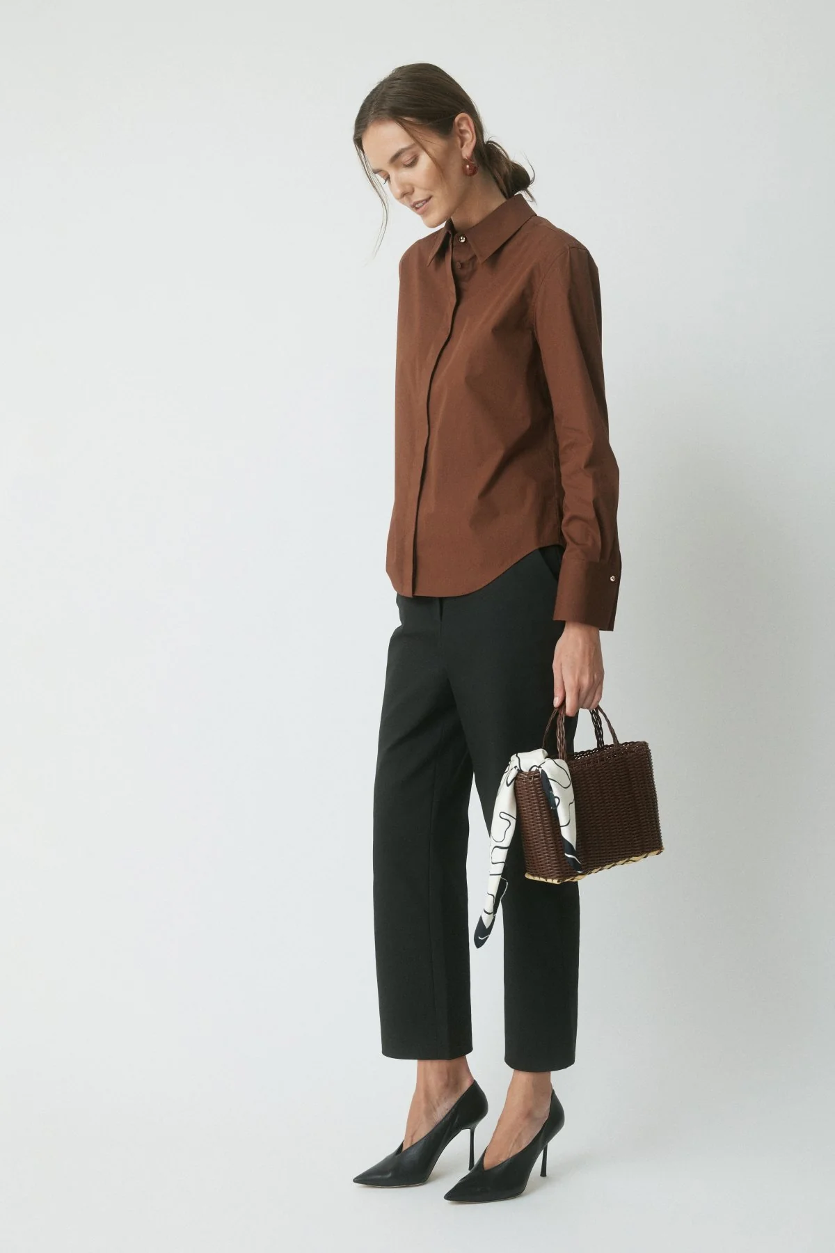 Classic Cotton Shirt - Cognac - Image 3
