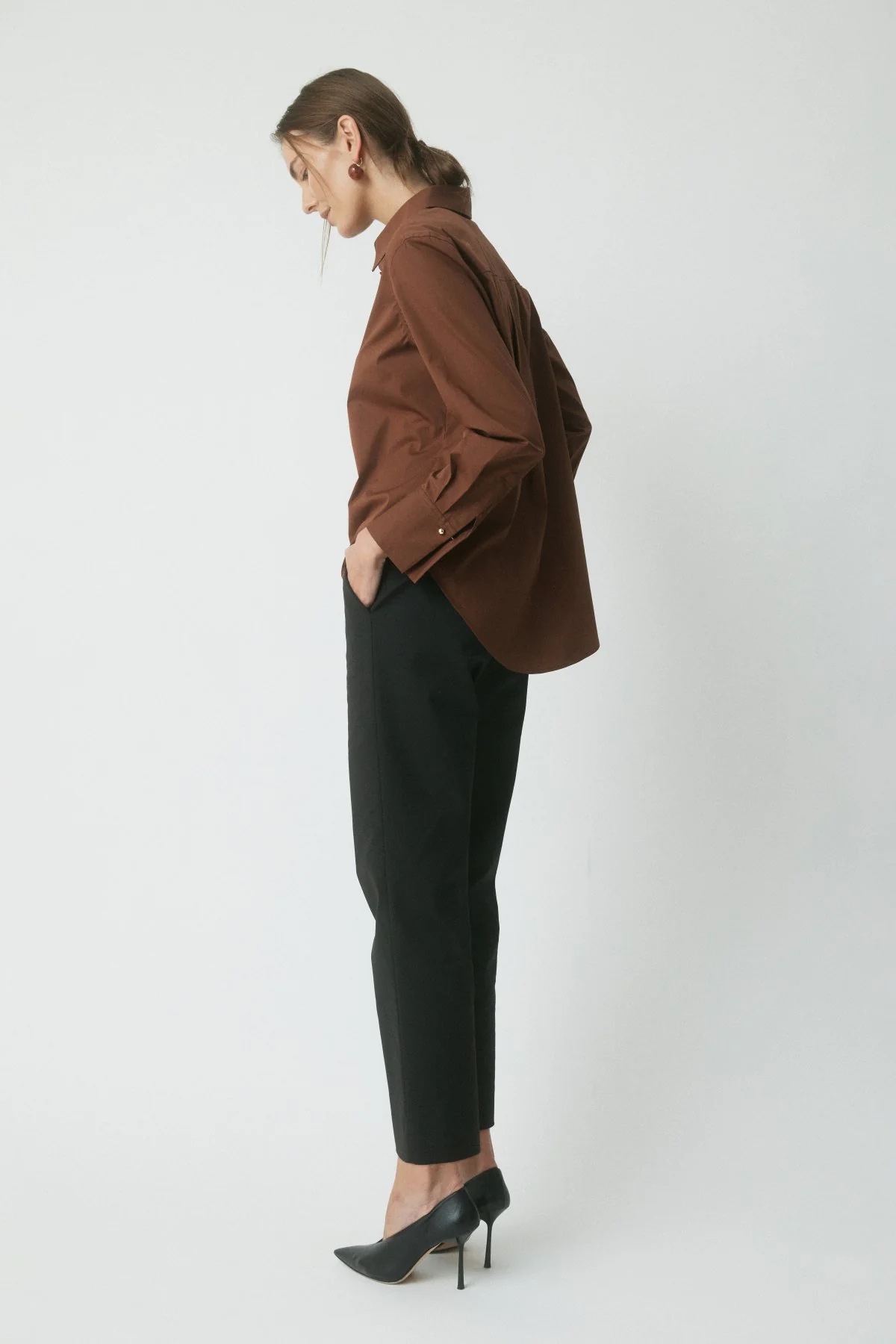 Classic Cotton Shirt - Cognac - Image 4