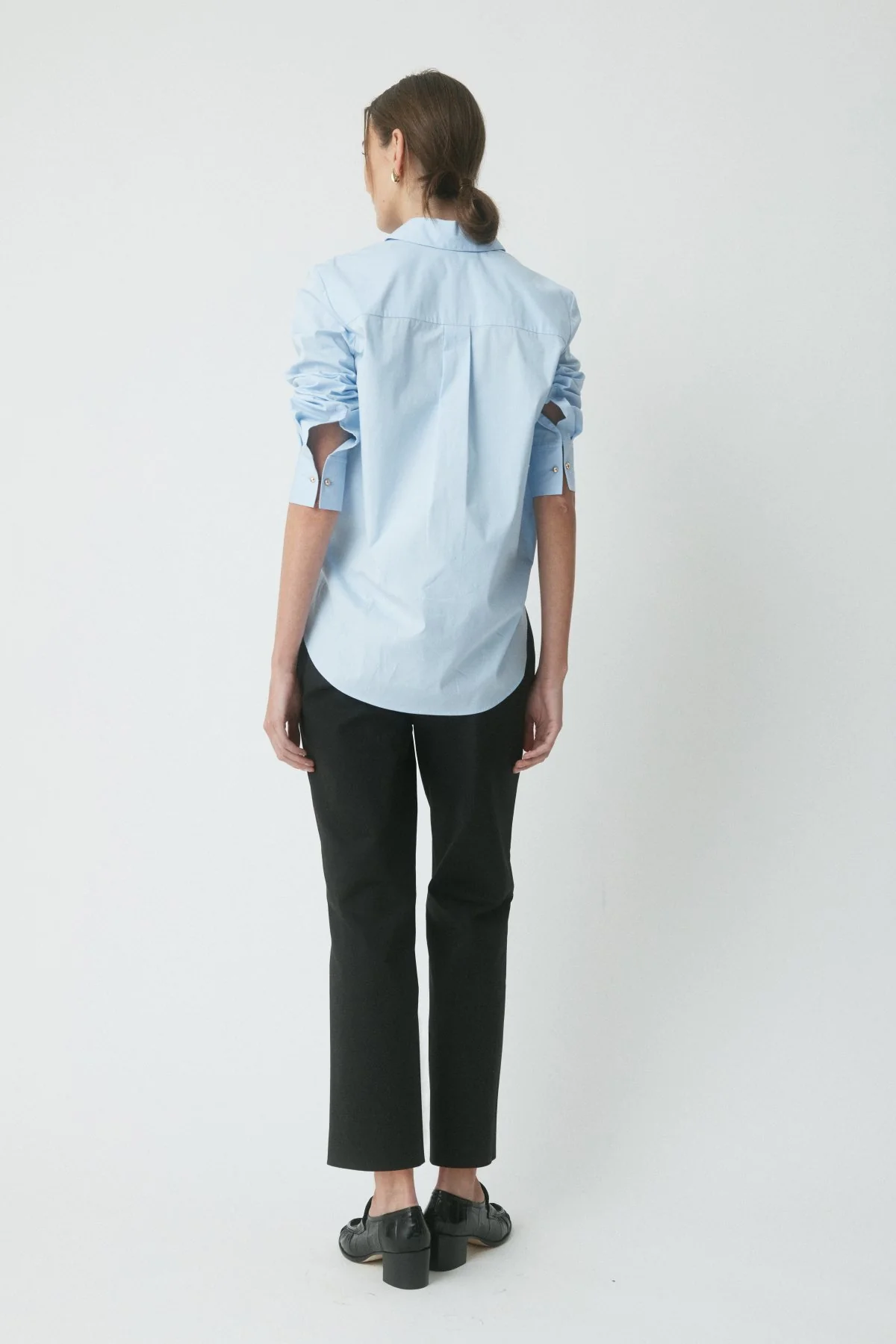 Classic Cotton Shirt - Soft Blue - Image 4