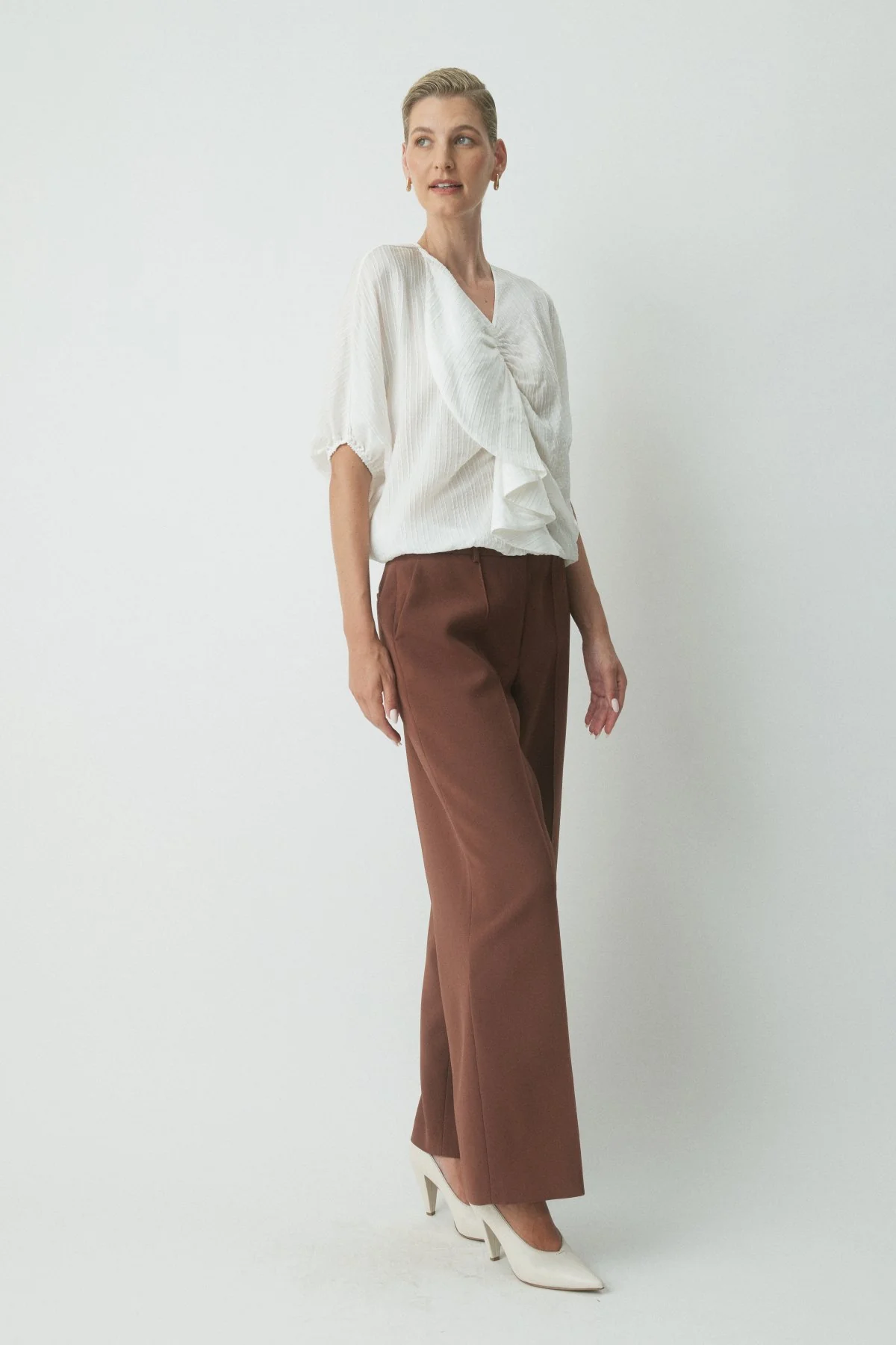 Clem Ruffle Top - Off White - Image 3