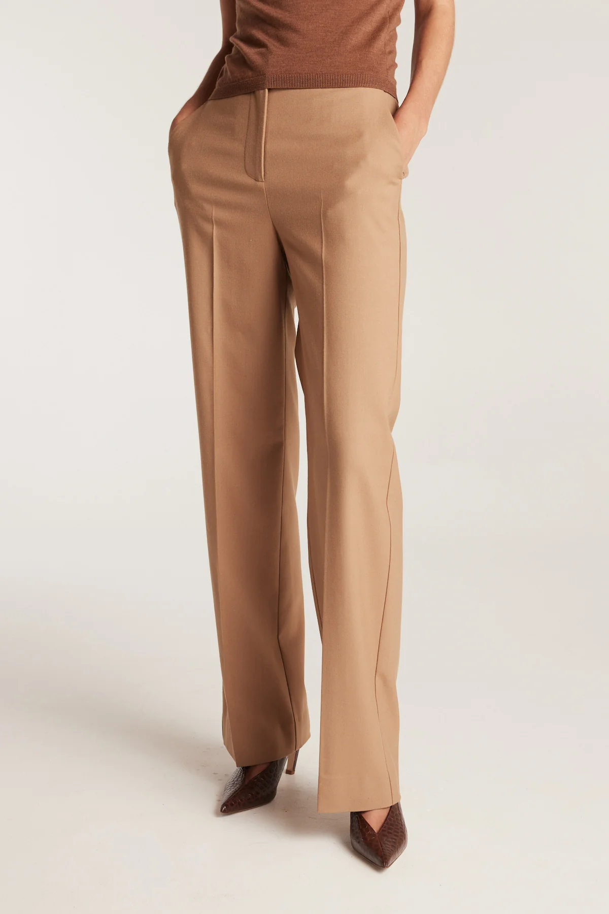 Clemence Wool Pant - Tan - Image 2