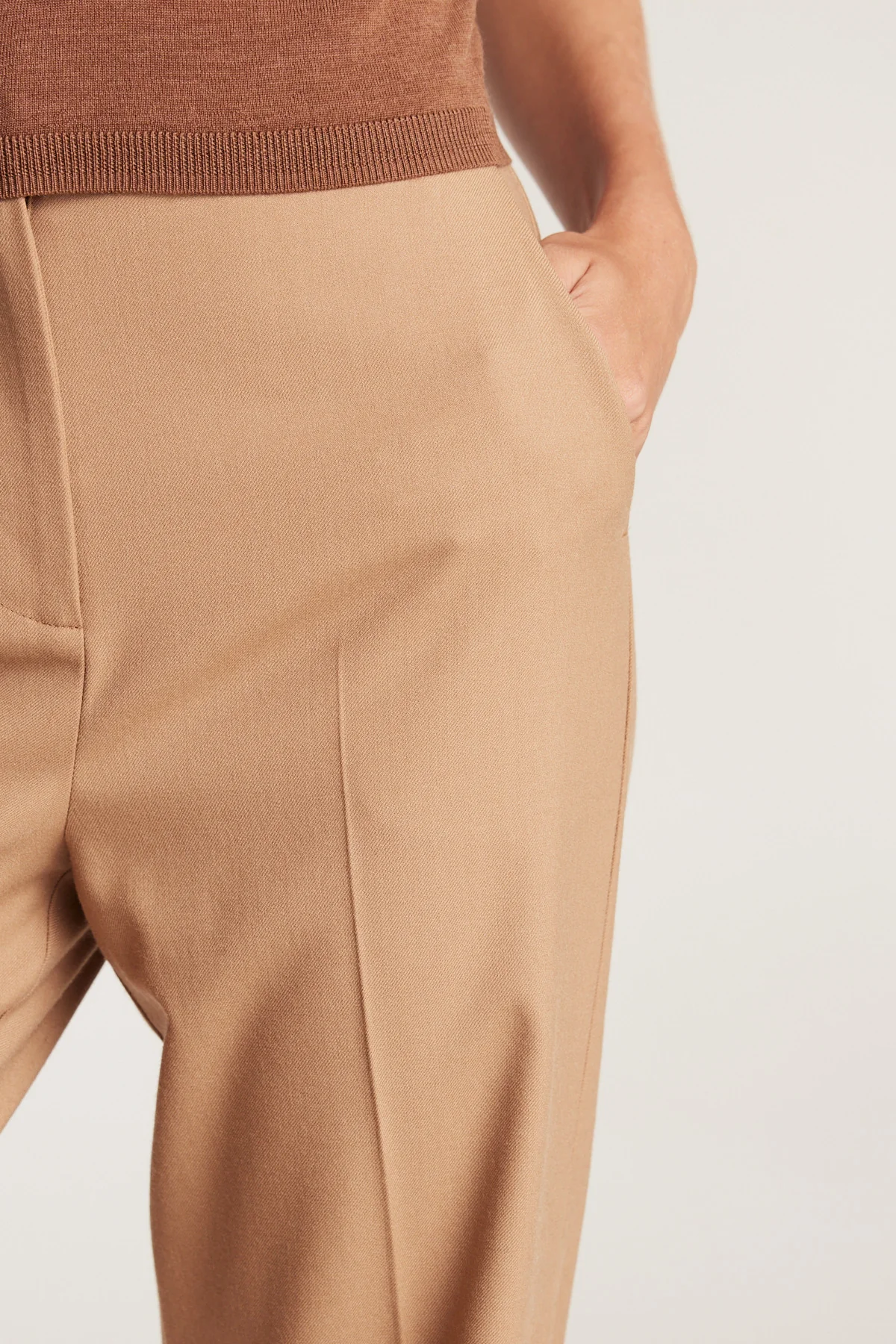 Clemence Wool Pant - Tan - Image 6
