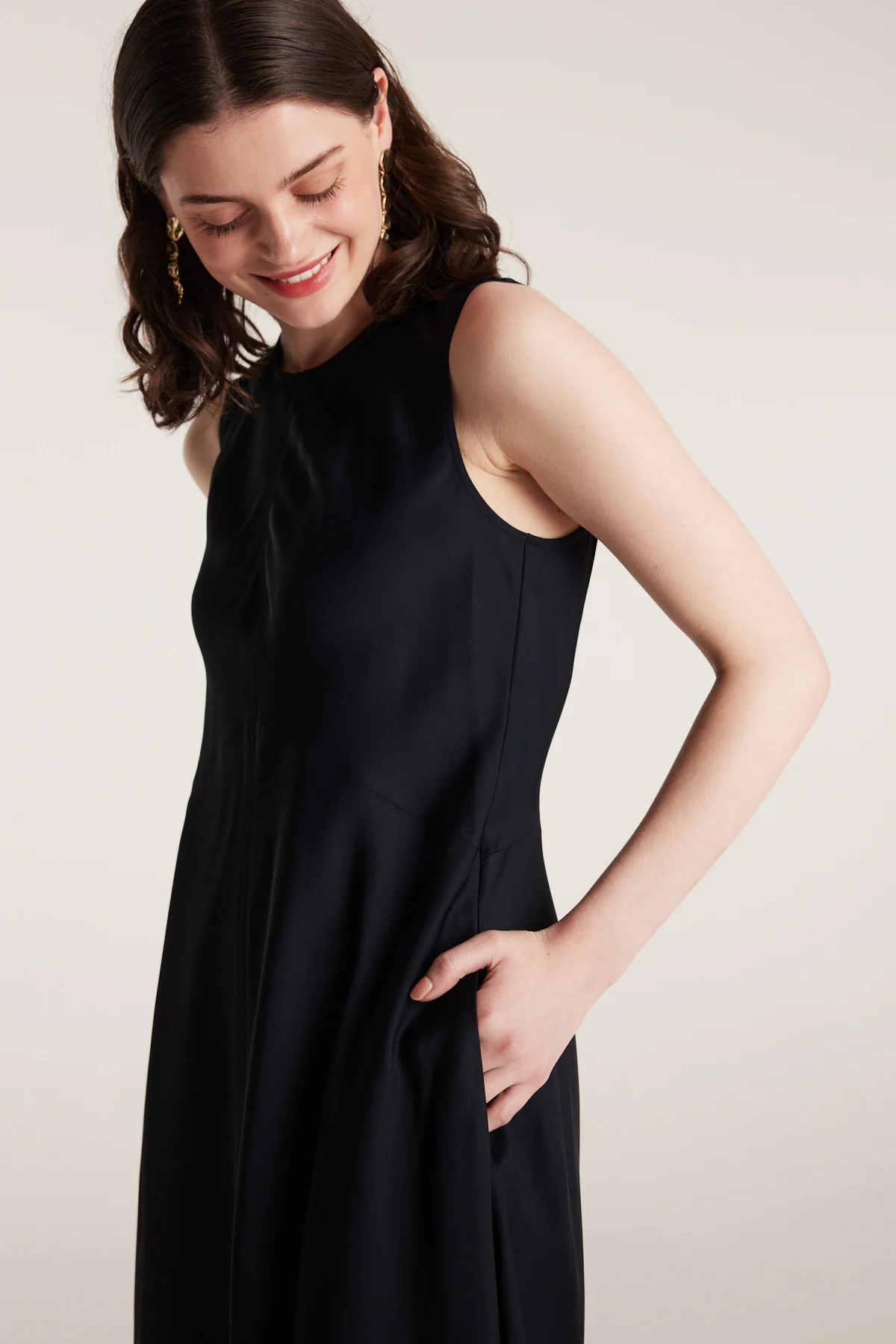 Column Dress - Navy - Image 2