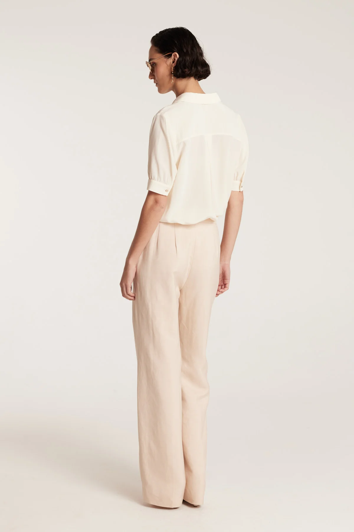 Silk Ss Shirt - Cream - Image 4