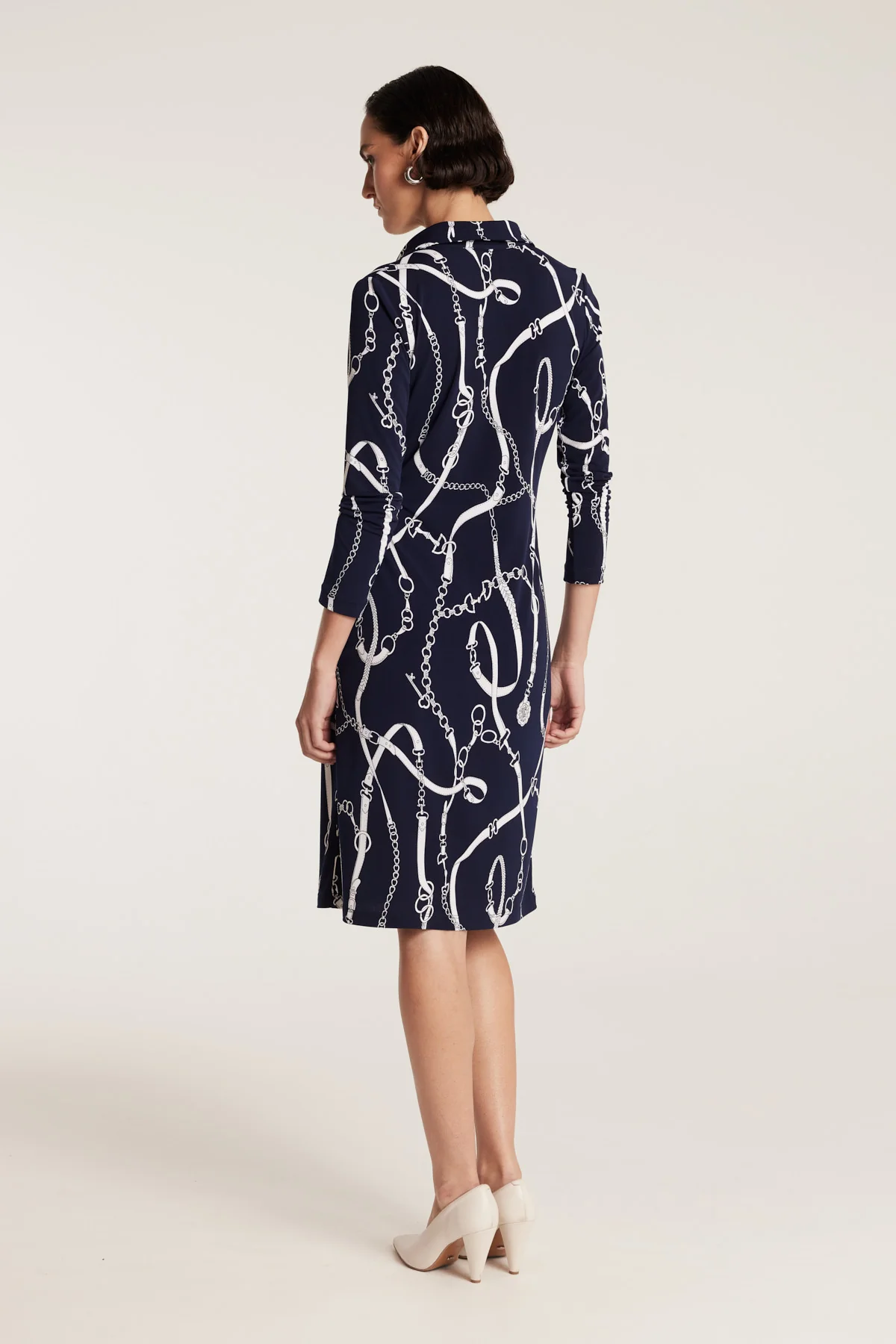 Dana Dress - Navy/White - Image 4