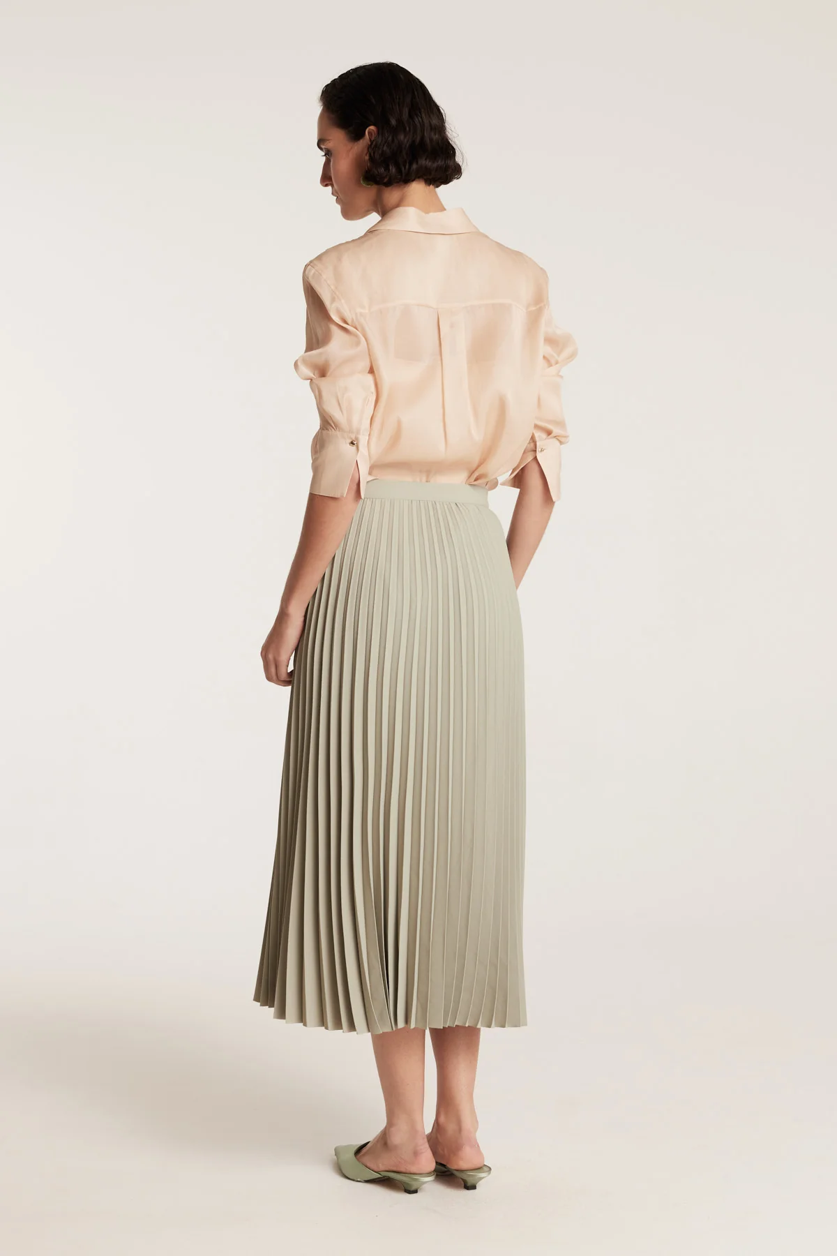 Silk Organza Shirt - Dark Gold - Image 10