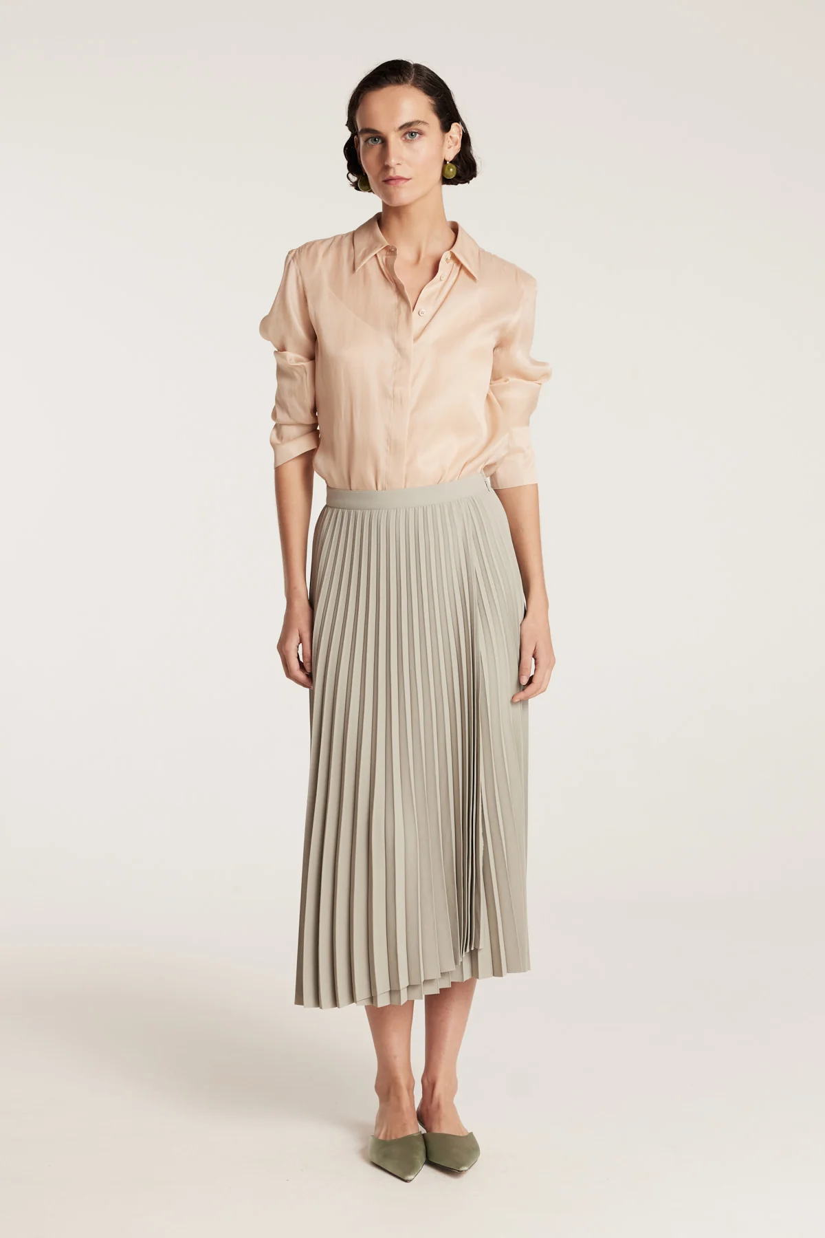 Silk Organza Shirt - Dark Gold - Image 11