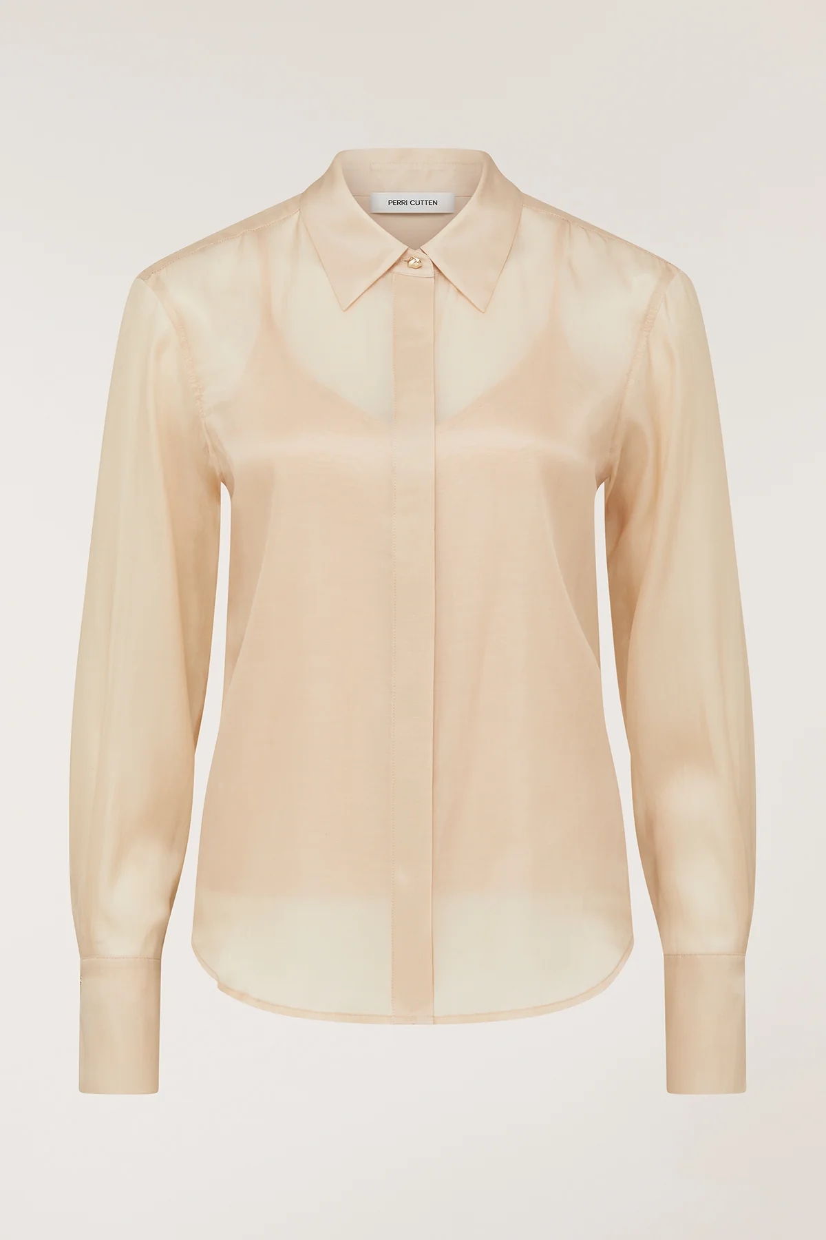 Silk Organza Shirt - Dark Gold - Image 6