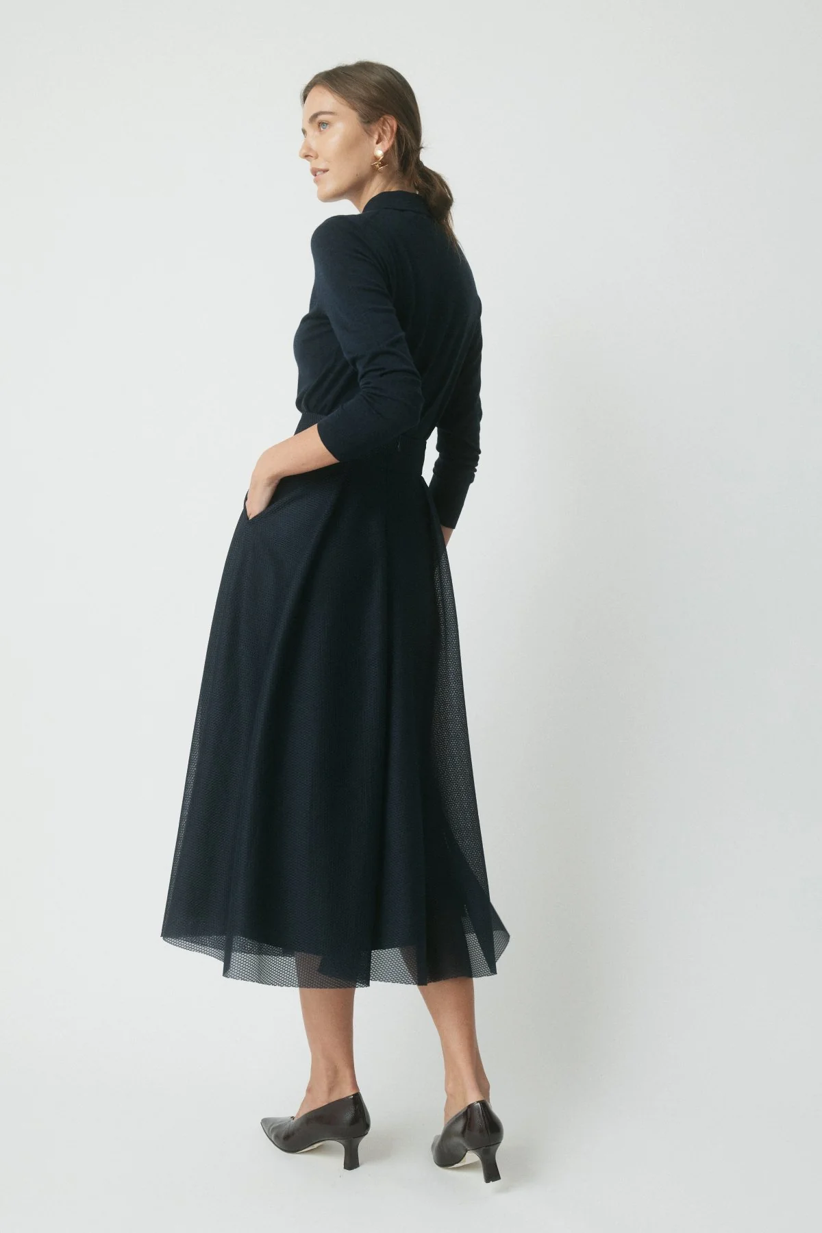 Devon Merino Knit Shirt - Navy - Image 4