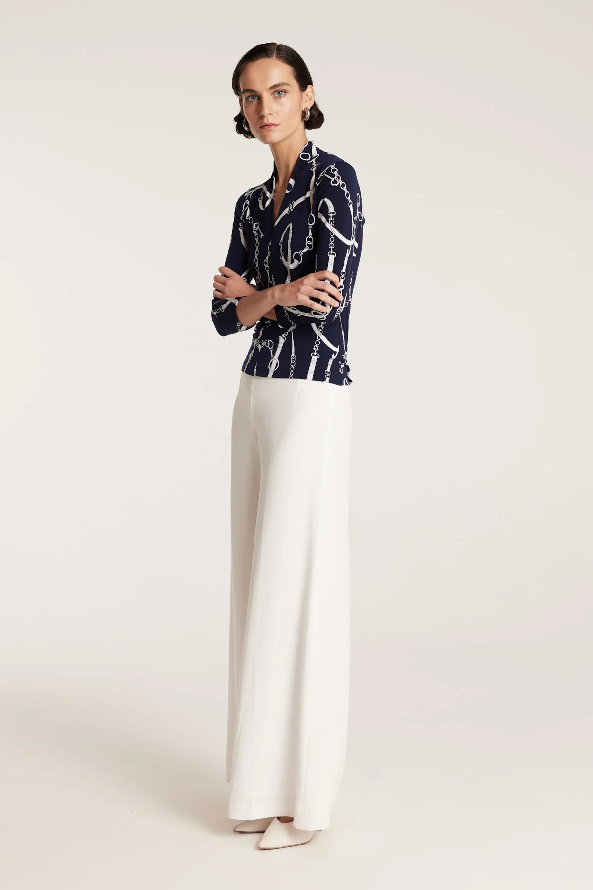 Edith Top - Navy/White - Image 3