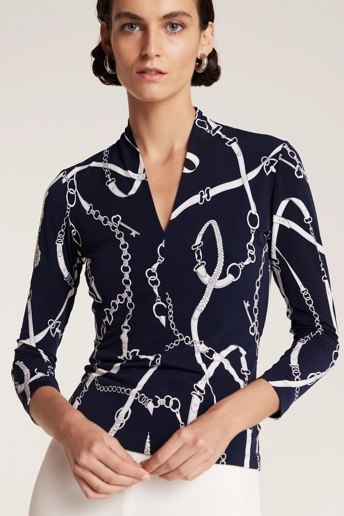 Edith Top - Navy/White - Image 5