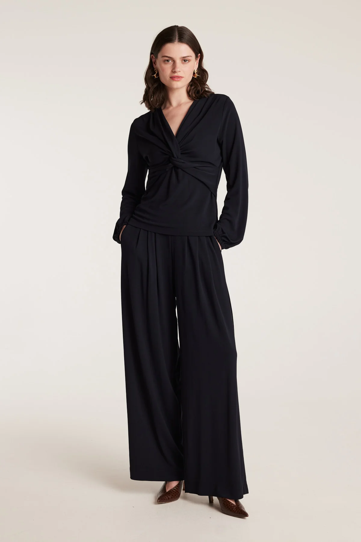 Ella Long Sleeve Top - Navy