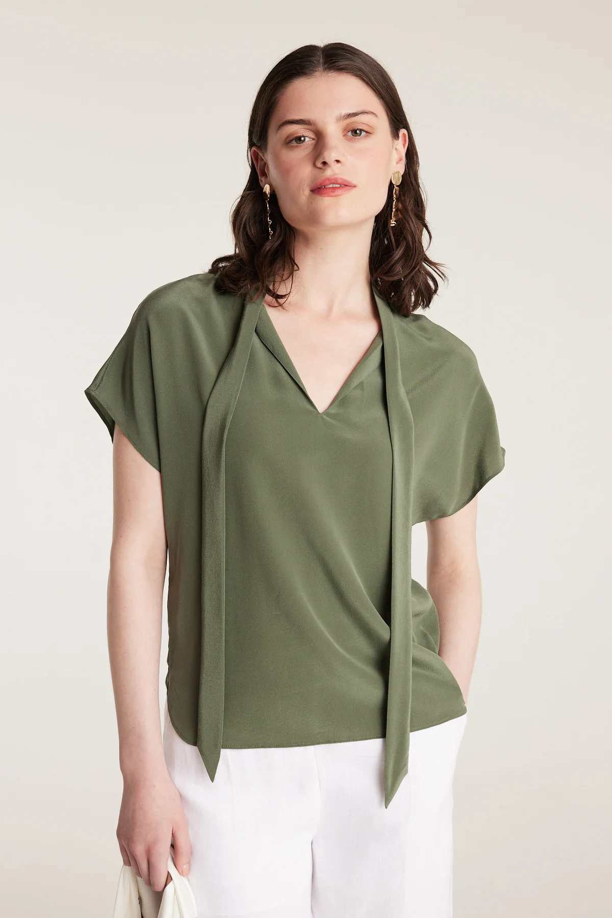 Elly Silk Top - Leaf Green - Image 2