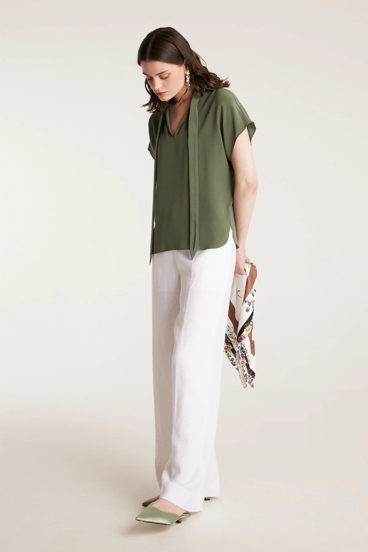 Elly Silk Top - Leaf Green - Image 3