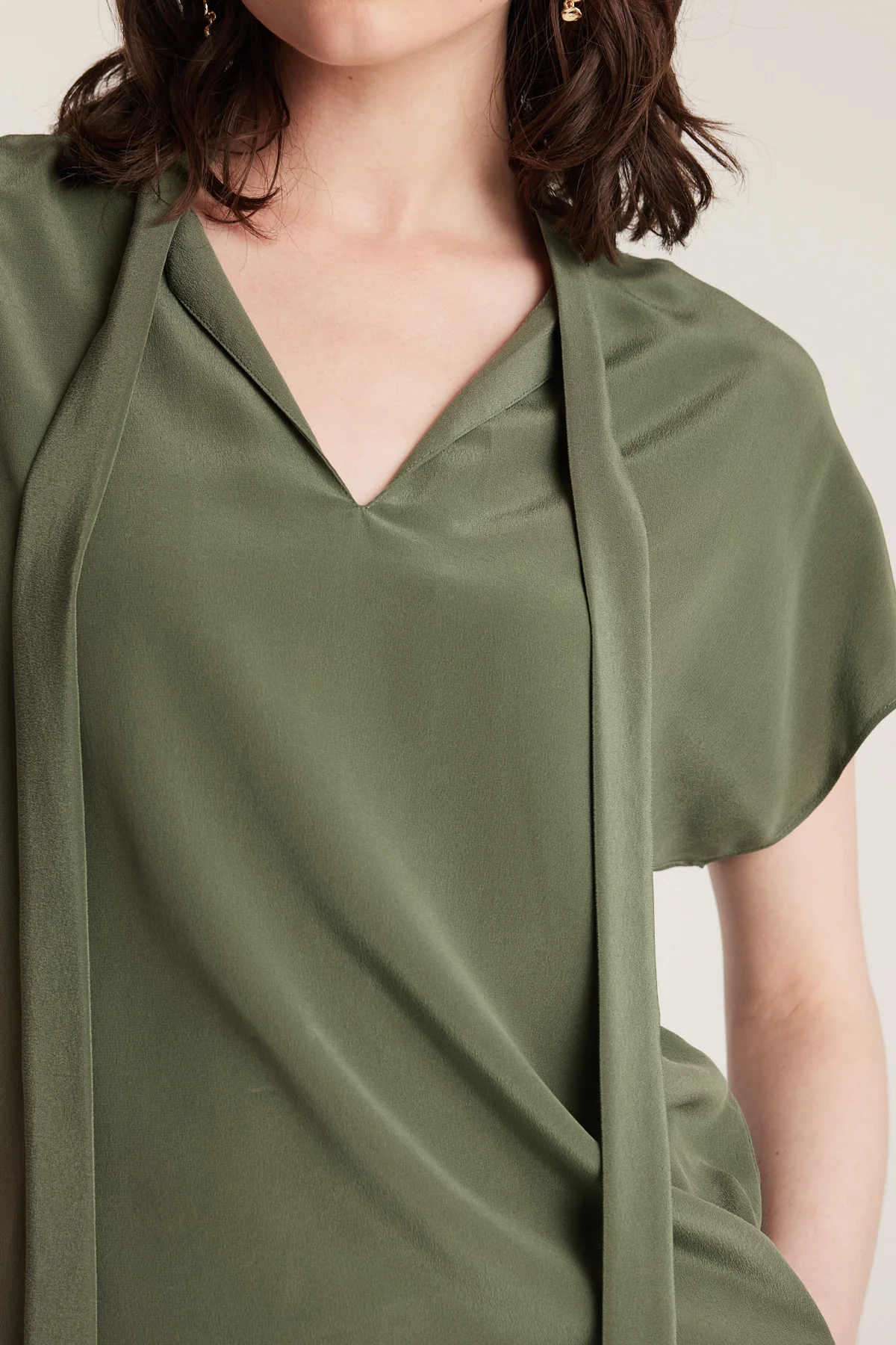 Elly Silk Top - Leaf Green - Image 5