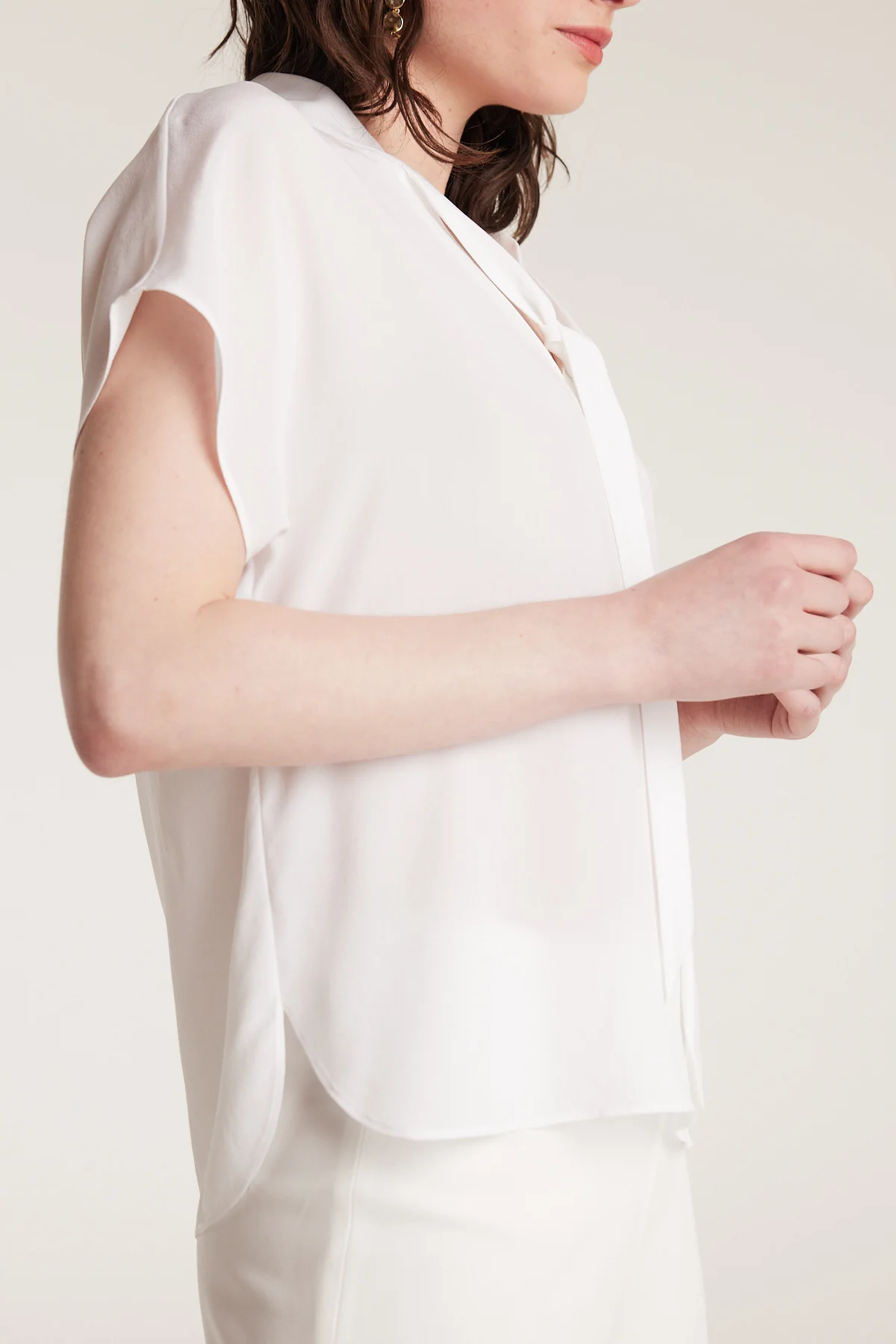 Elly Silk Top - White - Image 5