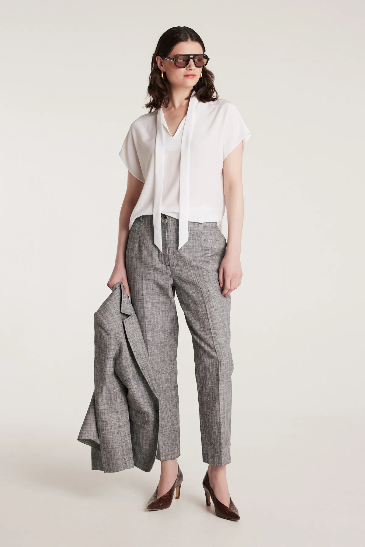 Elly Silk Top - White - Image 7