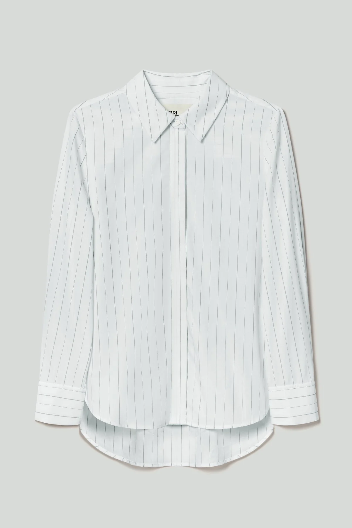 Emmery Stripe Cotton Shirt - Ivory/Navy - Image 6