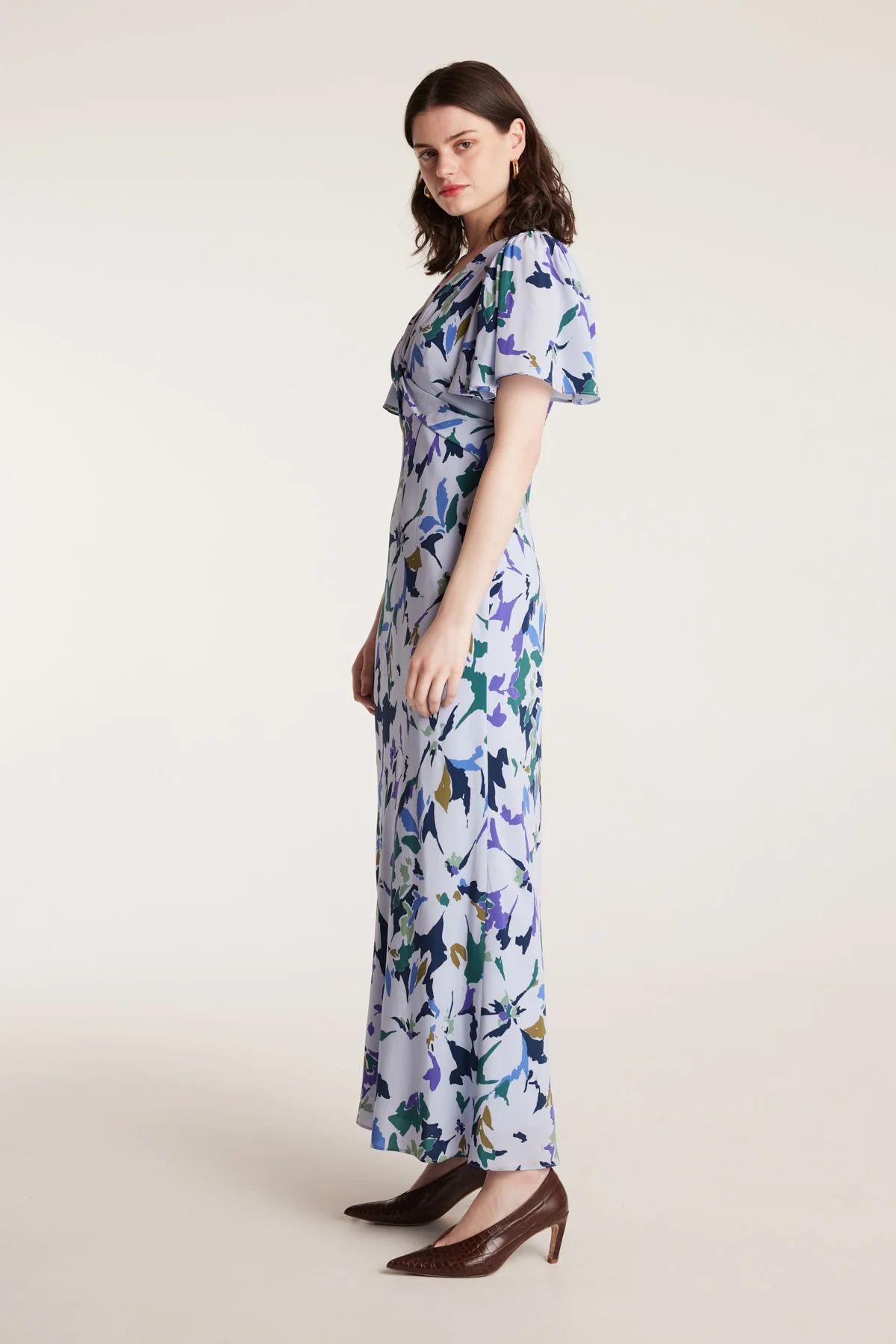Fleur Silk Dress - Blue Print - Image 3