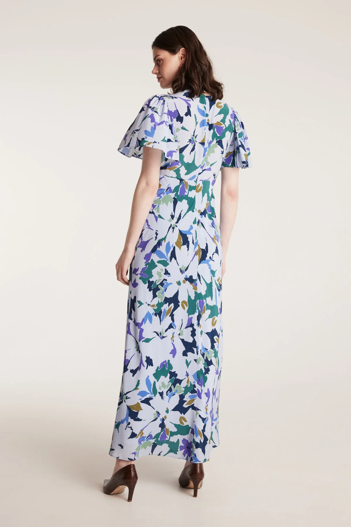 Fleur Silk Dress - Blue Print - Image 4