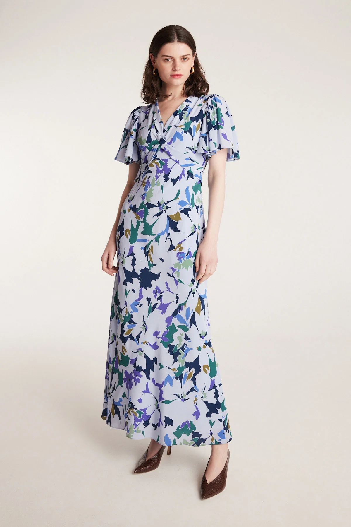 Fleur Silk Dress - Blue Print - Image 5