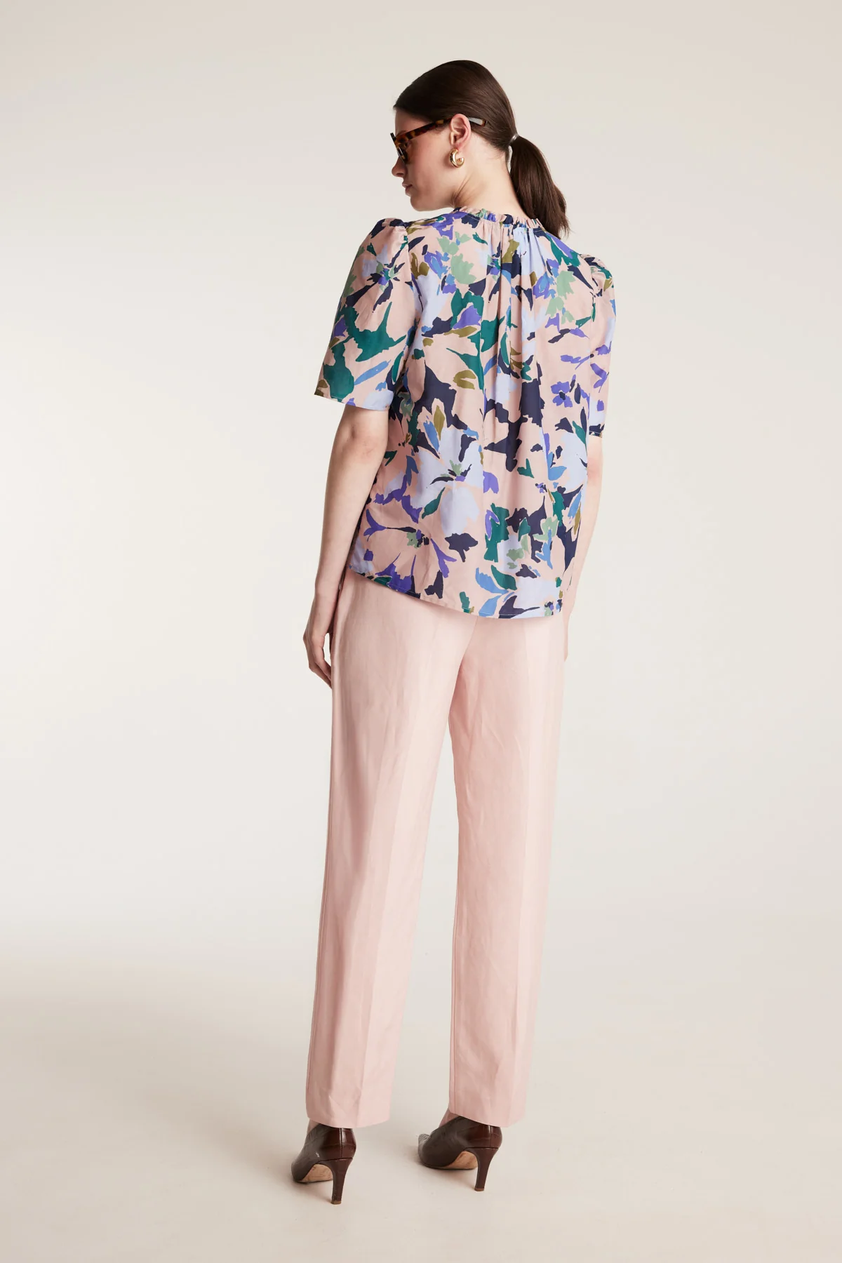 Fleur Silk Top - Pink/Print - Image 4