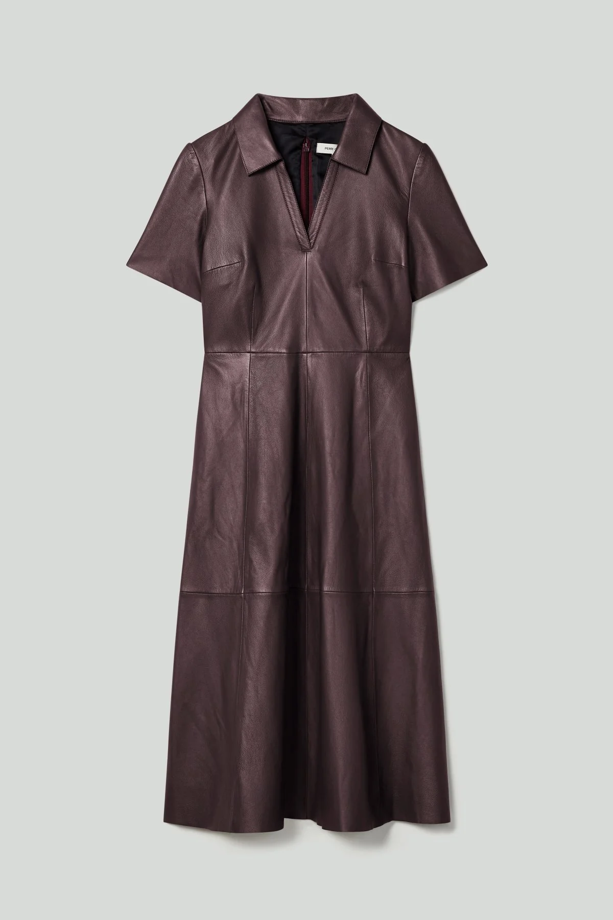 Florence Leather Dress - Burgundy - Image 6