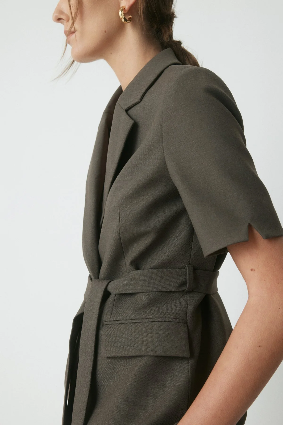 Freja Belted Jacket - Mushroom - Image 5
