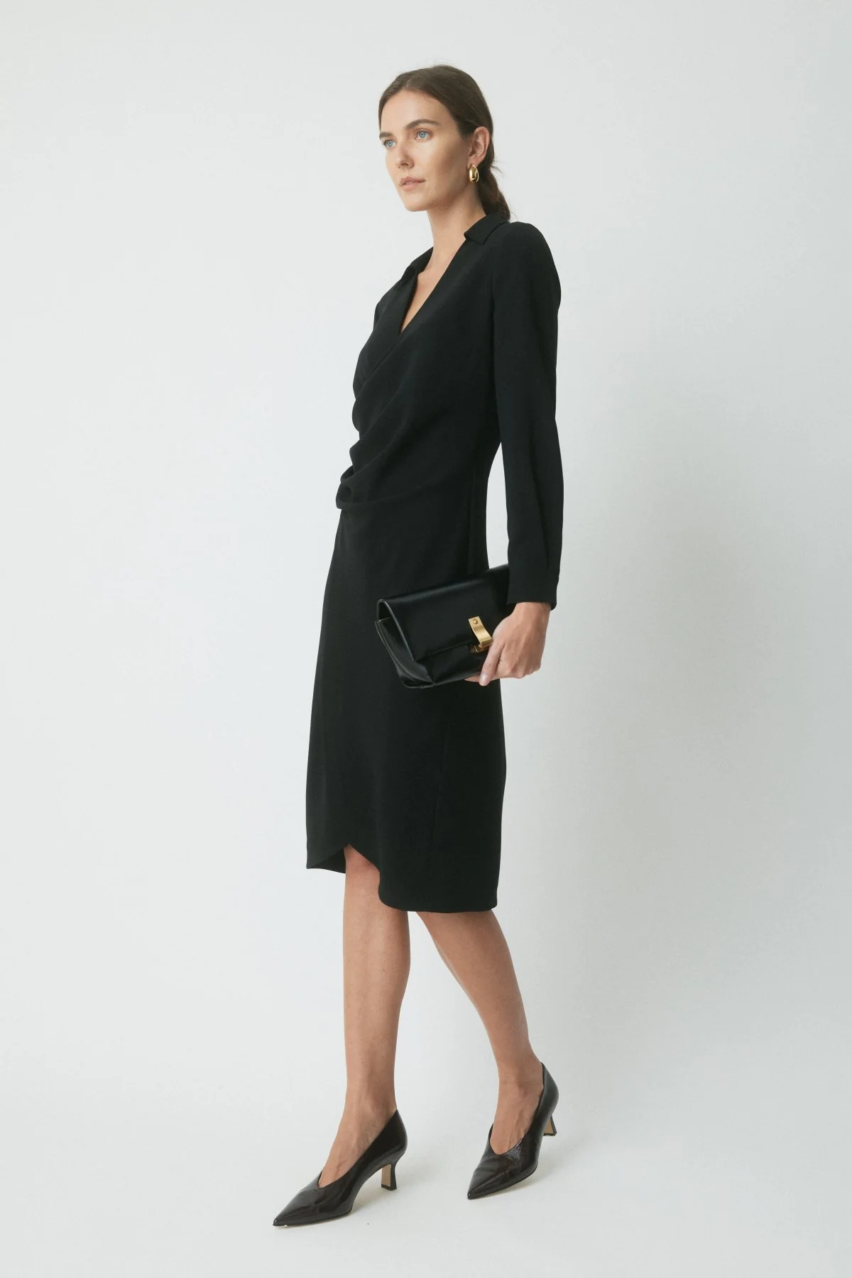 Gaia Wrap Dress - Black - Image 3