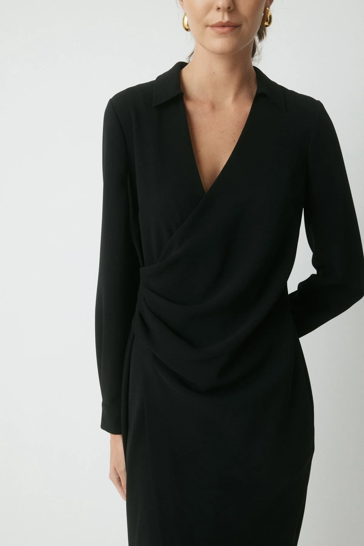 Gaia Wrap Dress - Black - Image 5