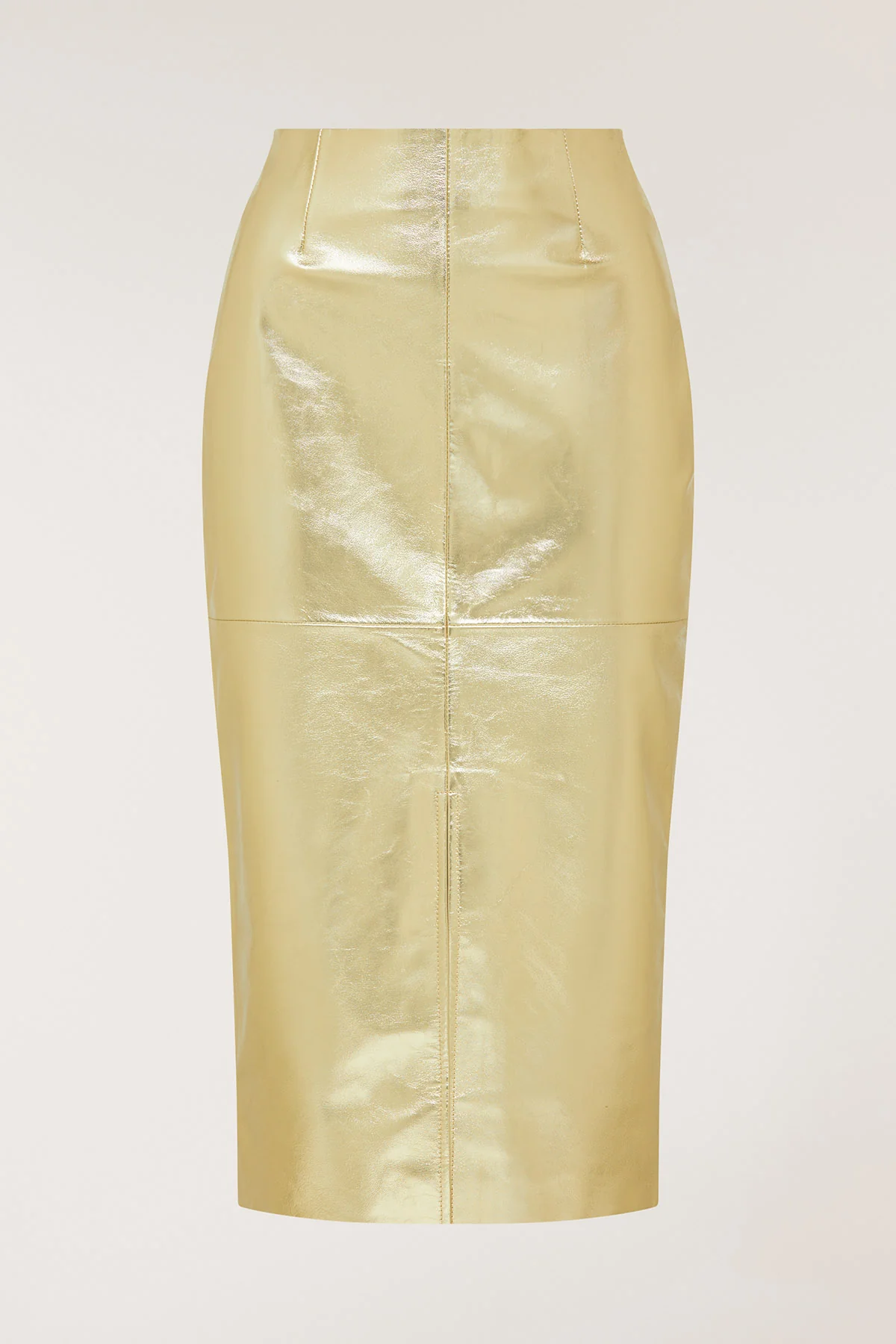 Gold Leather Skirt - Gold - Image 6