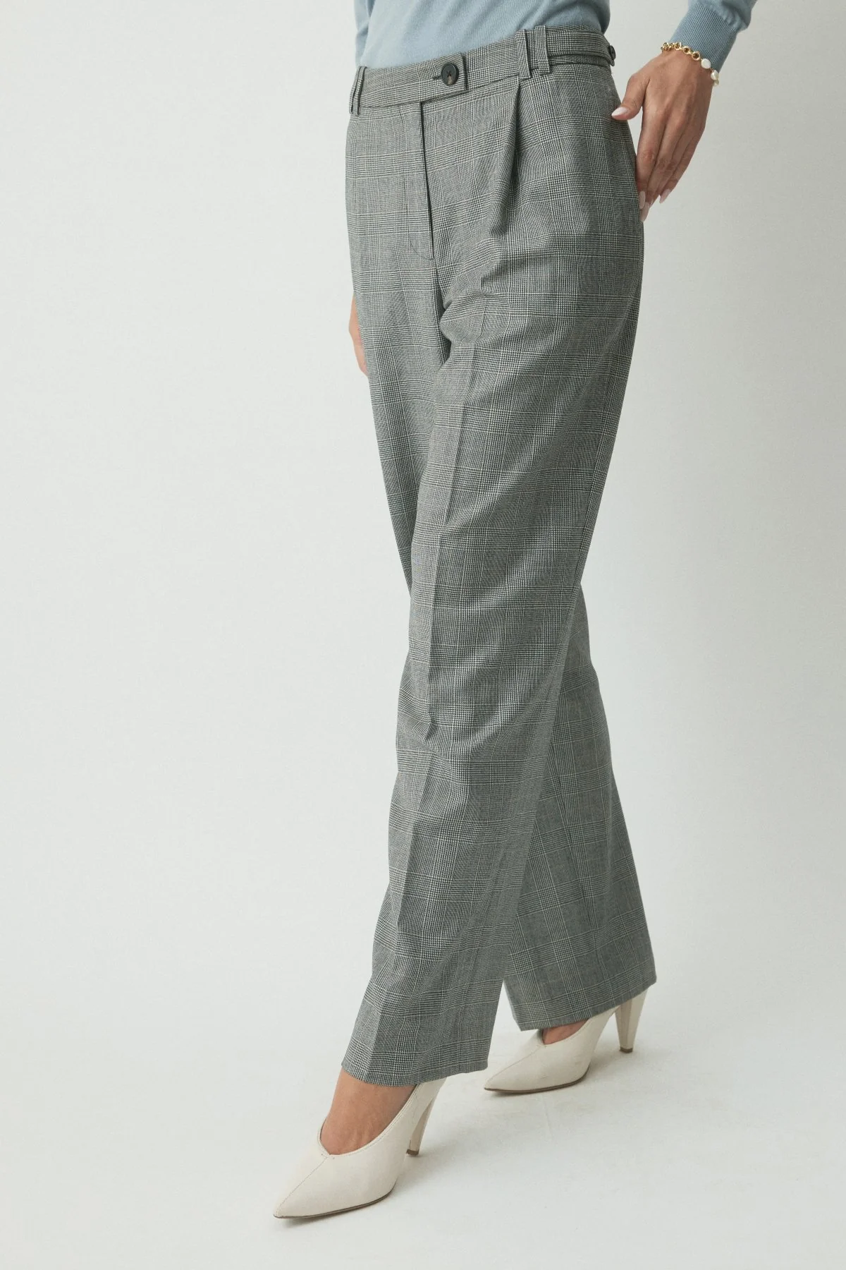 Grace Wool Suit Pant - Charcoal Check - Image 2