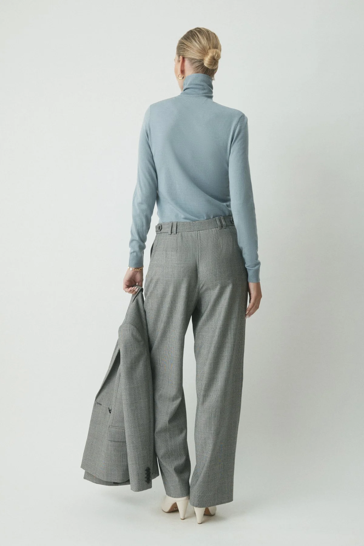 Grace Wool Suit Pant - Charcoal Check - Image 4