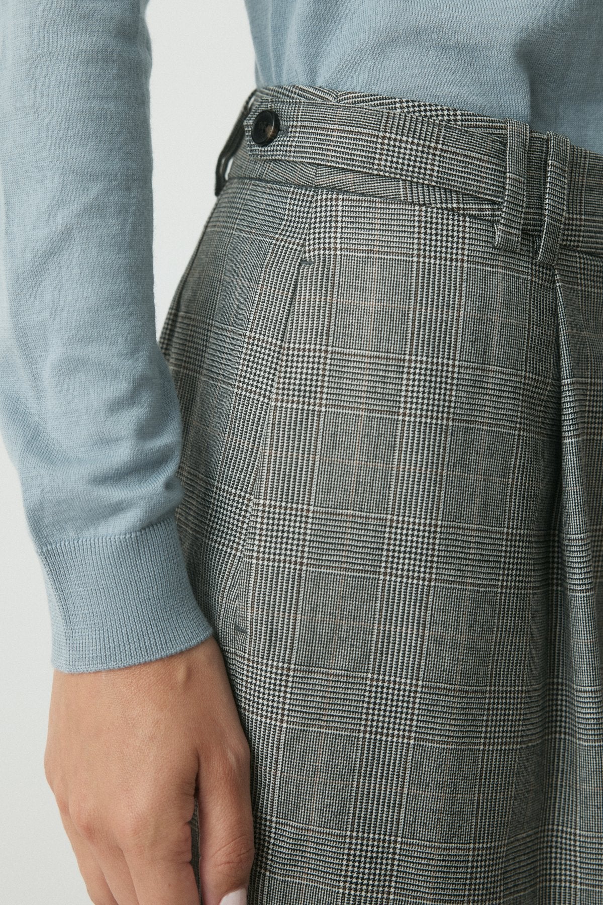 Grace Wool Suit Pant - Charcoal Check - Image 5
