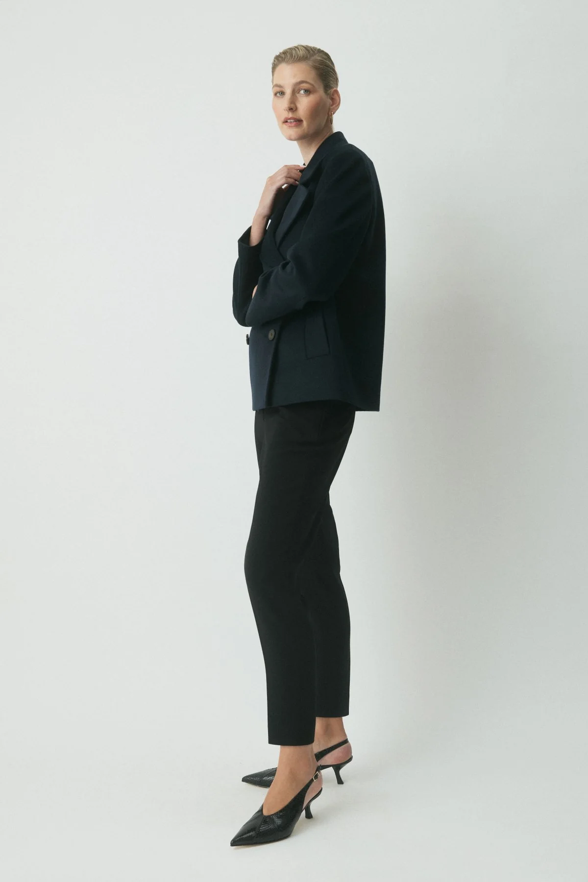 Honore Wool Coat - Navy - Image 3