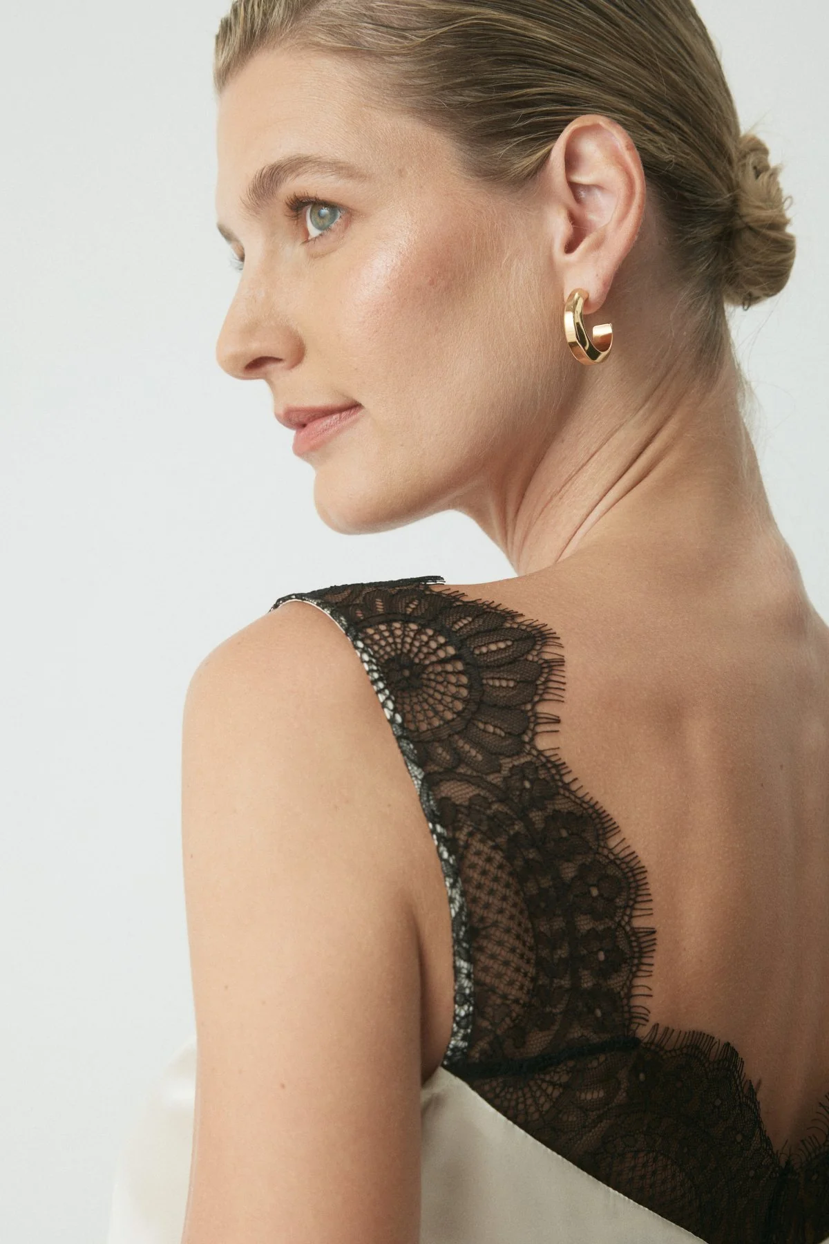Huxley Silk Lace Camisole - Cream/Black - Image 2
