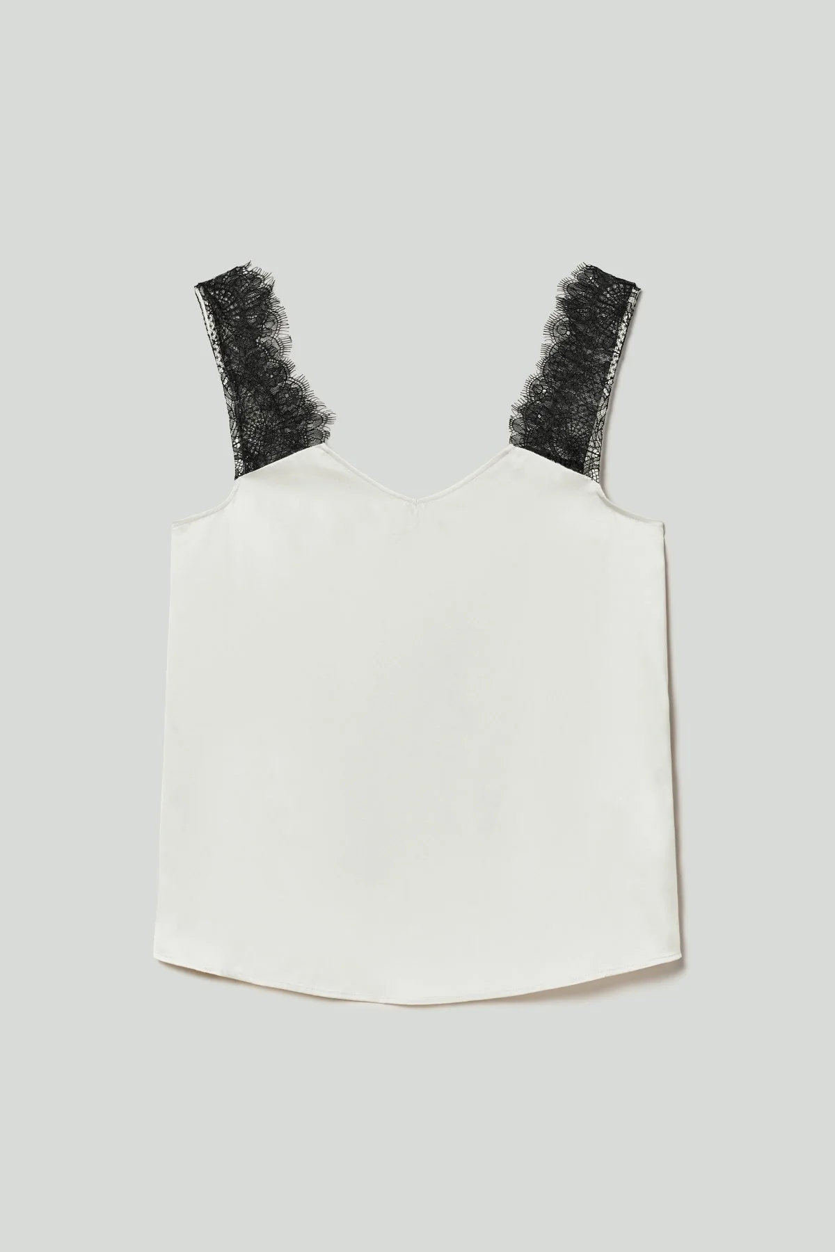 Huxley Silk Lace Camisole - Cream/Black - Image 6