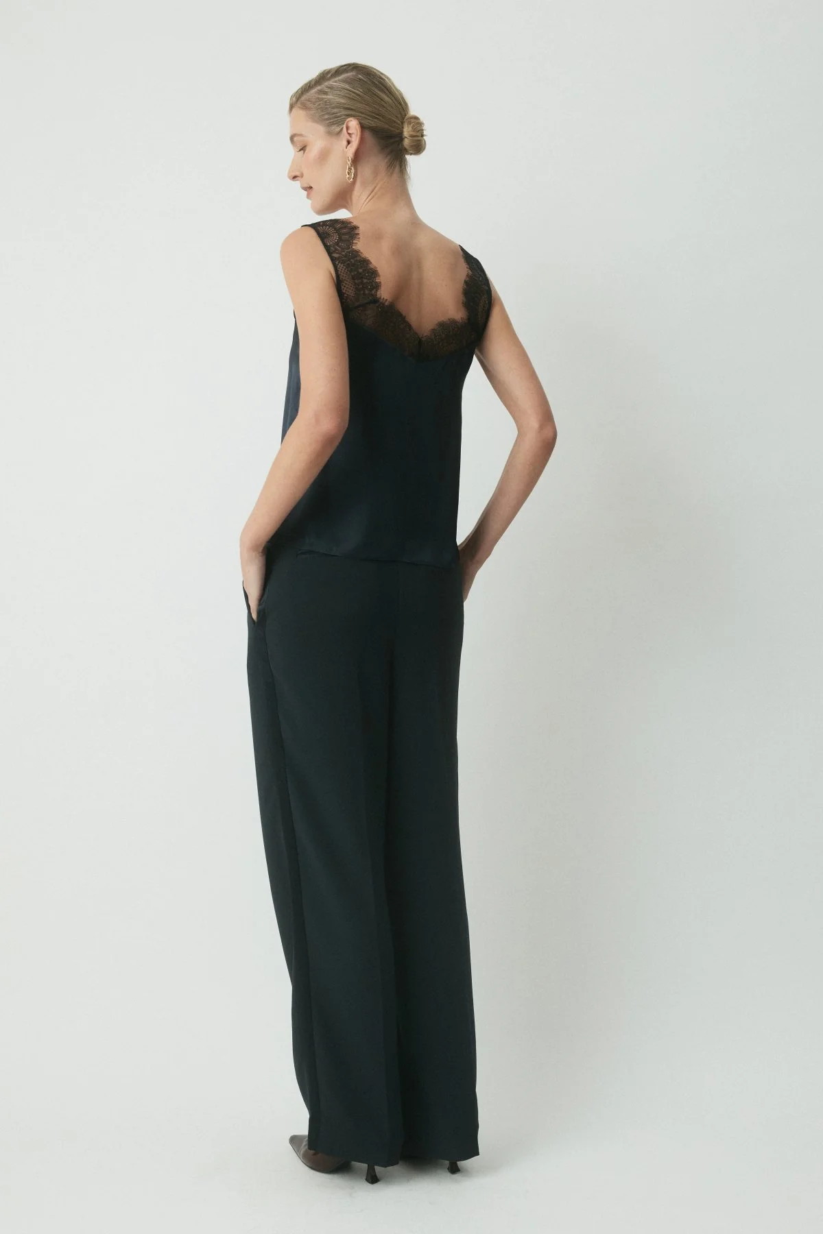 Huxley Silk Lace Camisole - Midnight/Black - Image 3