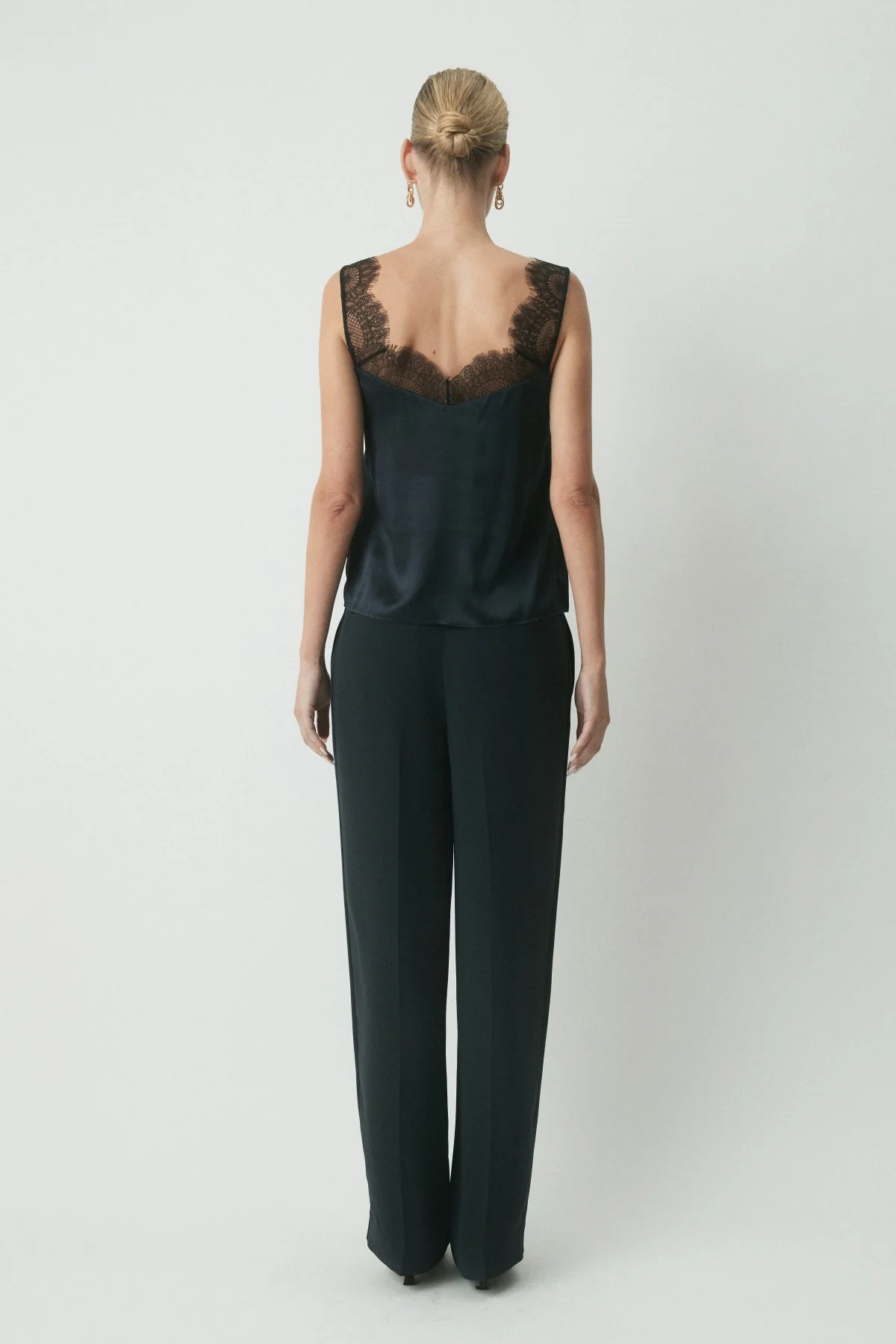Huxley Silk Lace Camisole - Midnight/Black - Image 4