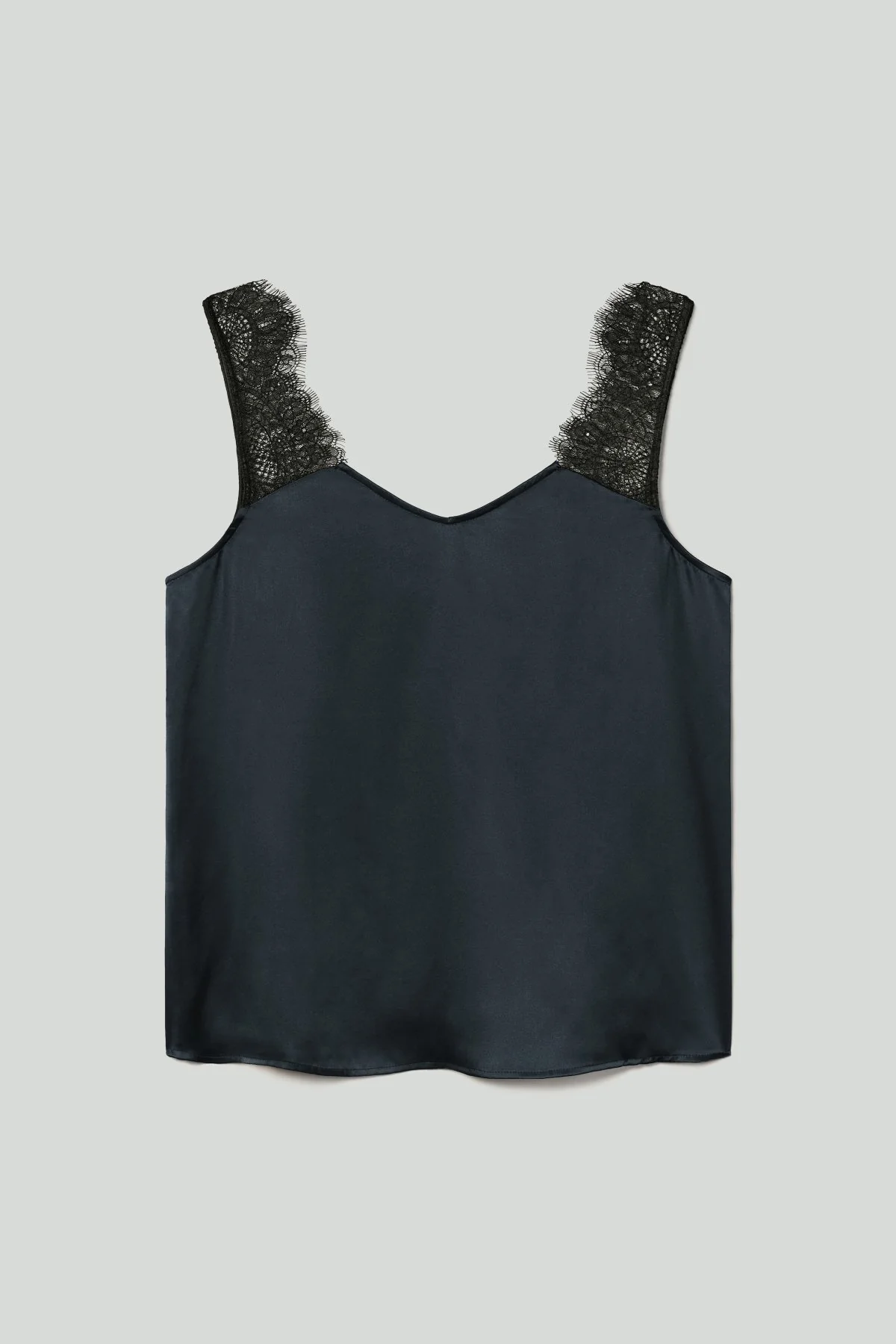 Huxley Silk Lace Camisole - Midnight/Black - Image 6