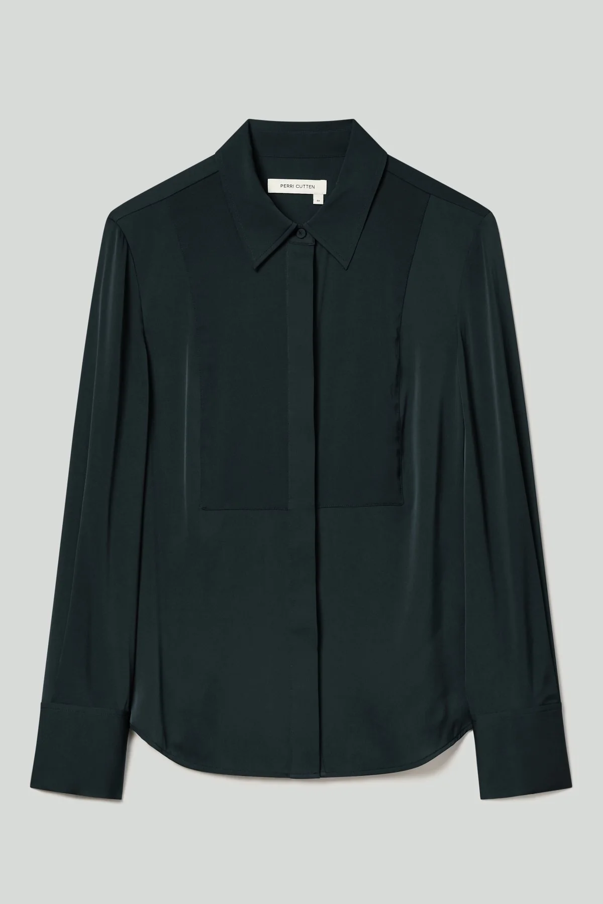 Indi Silk Tuxedo Shirt - Midnight - Image 6