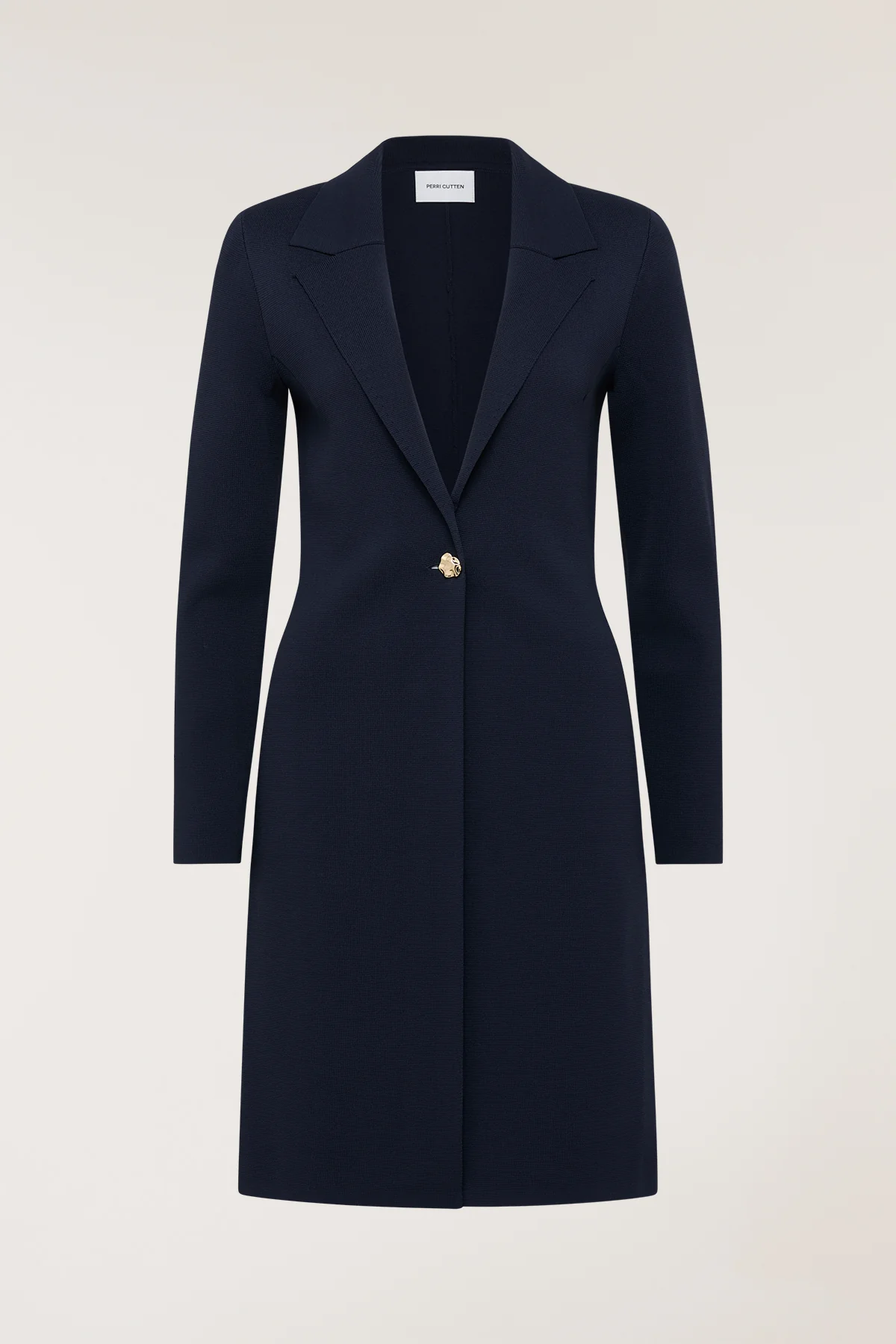 Milano Crepe Knit Coat - Indigo - Image 3