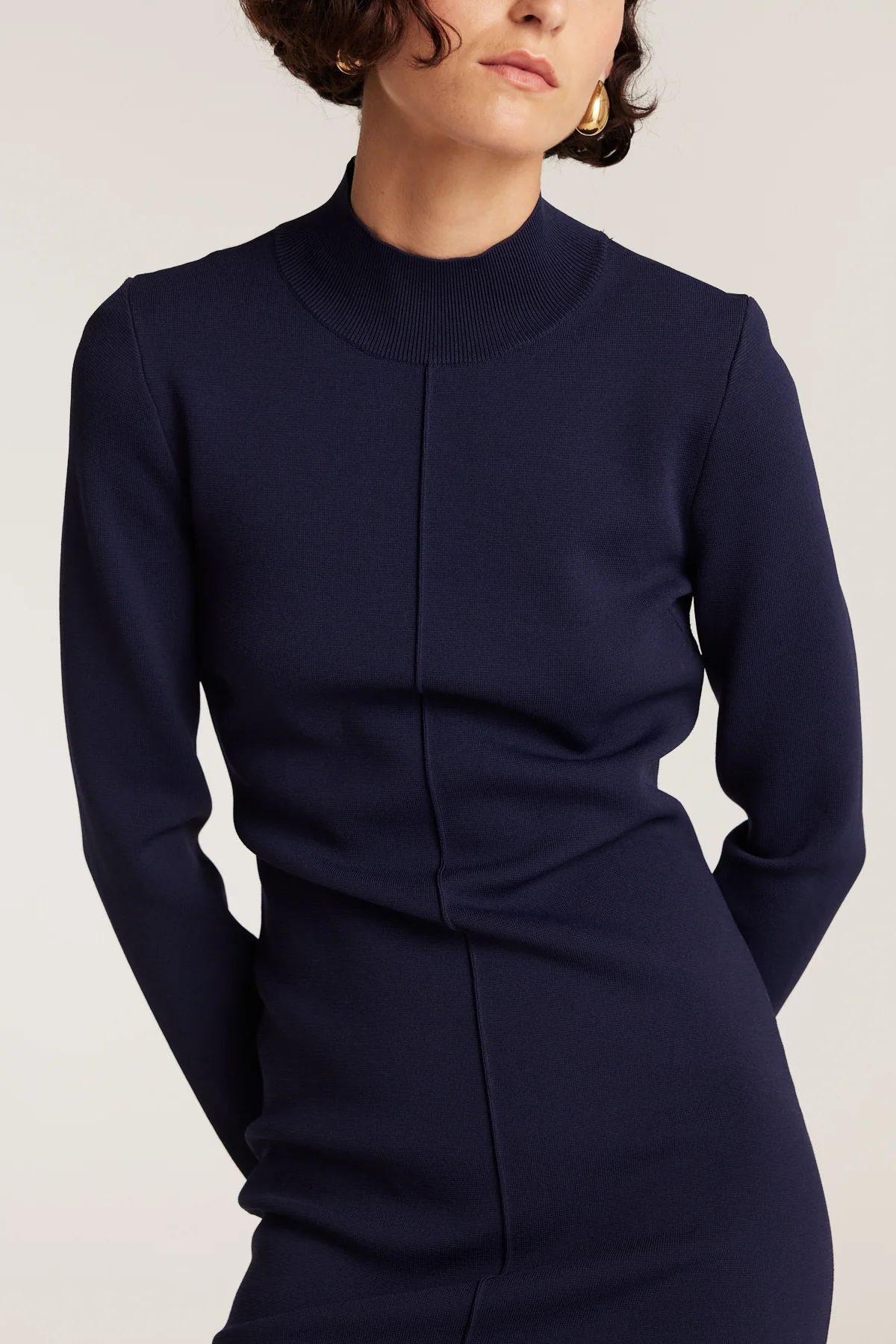 Milano Crepe Knit Dress - Indigo - Image 6