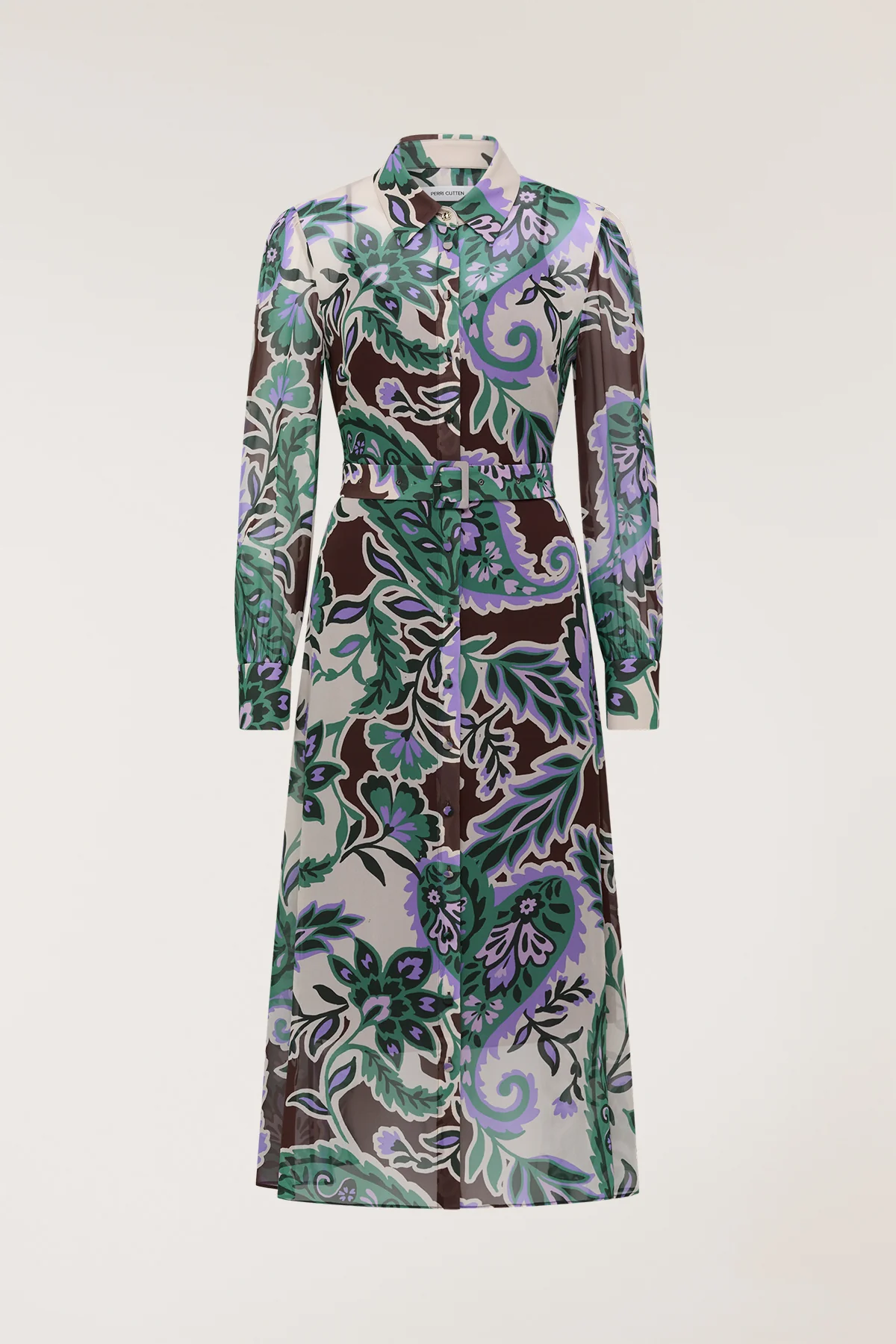 Ines Silk Shirtmaker Dress - Paisley - Image 3