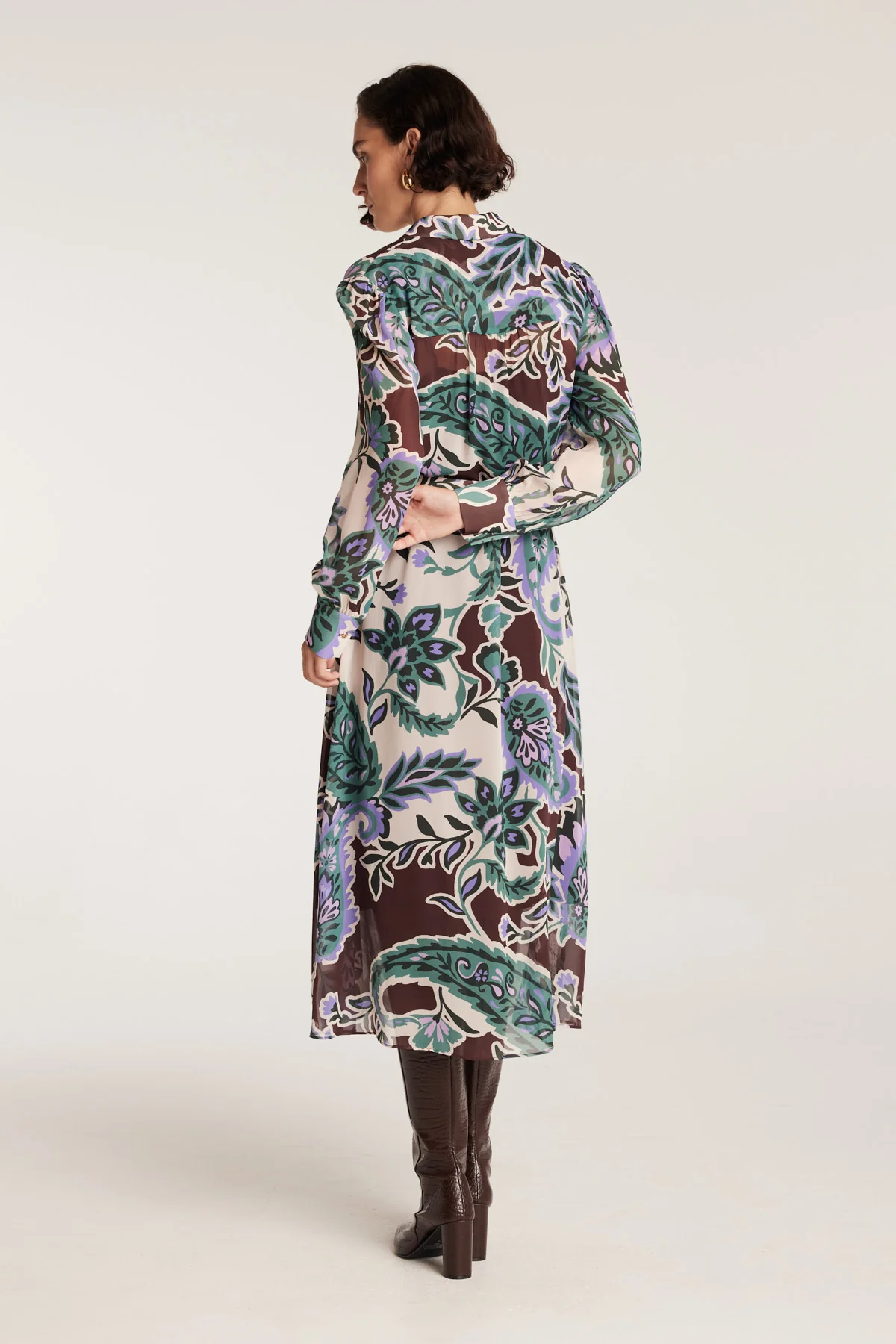 Ines Silk Shirtmaker Dress - Paisley - Image 5